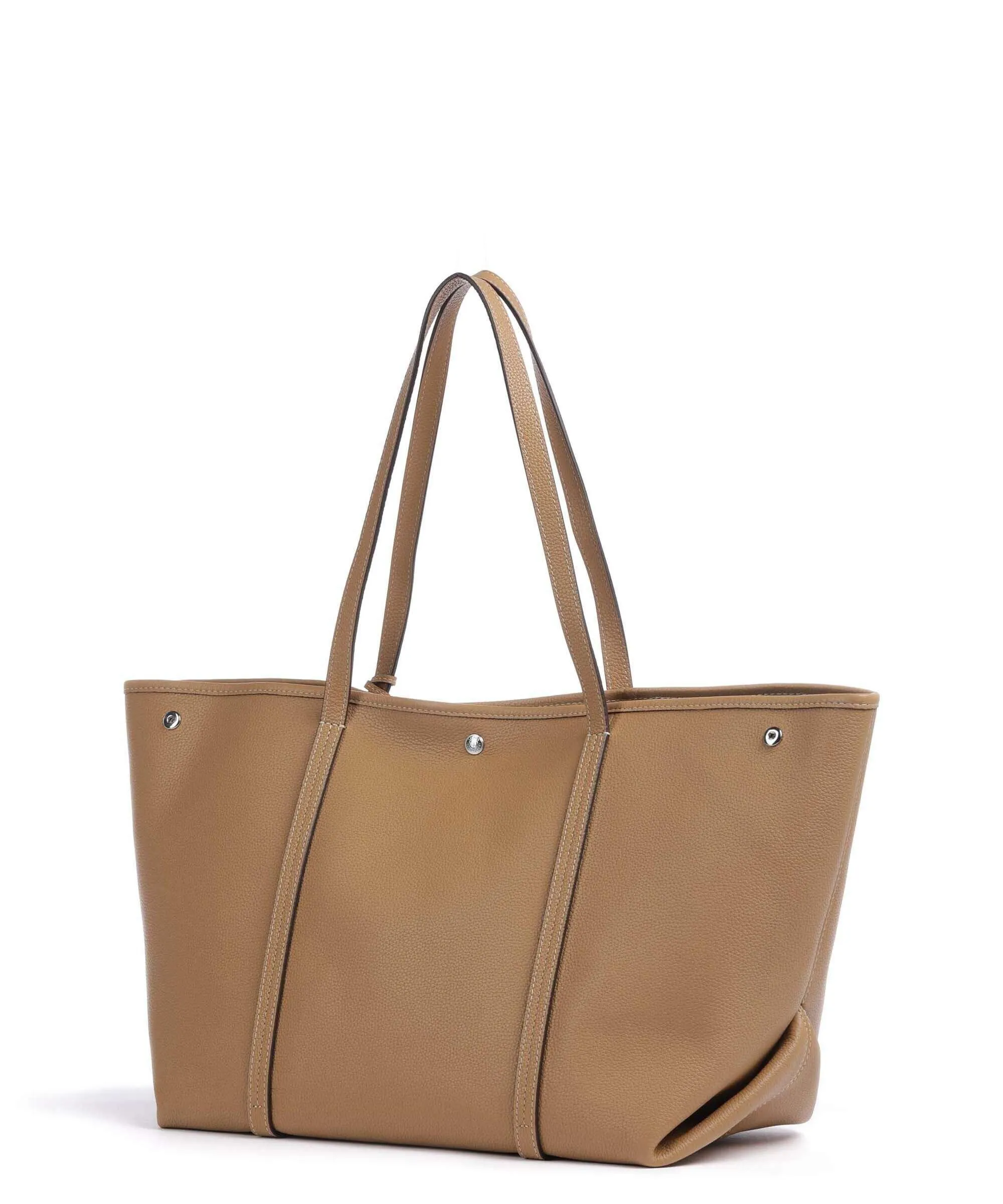  Lauren Ralph Lauren Emerie Large Borsa shopper pelle di vacchetta grana marrone chiaro  