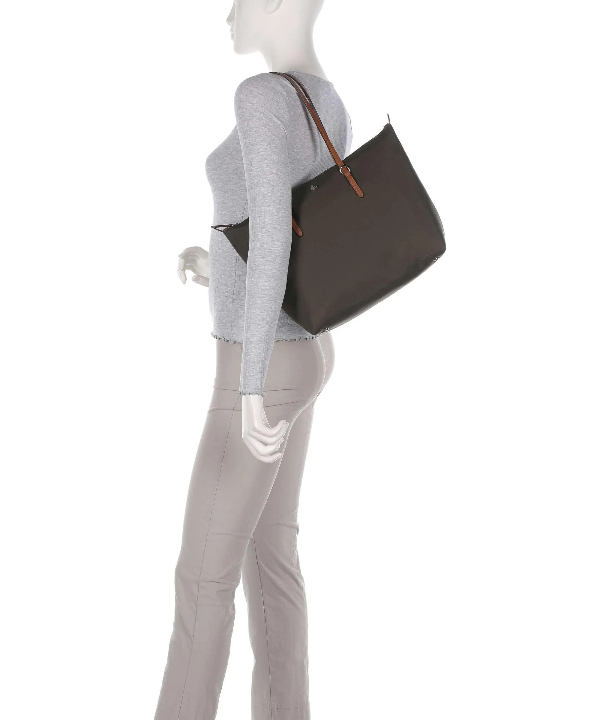  Lauren Ralph Lauren Keaton 26 Borsa shopper nylon verde-oliva  