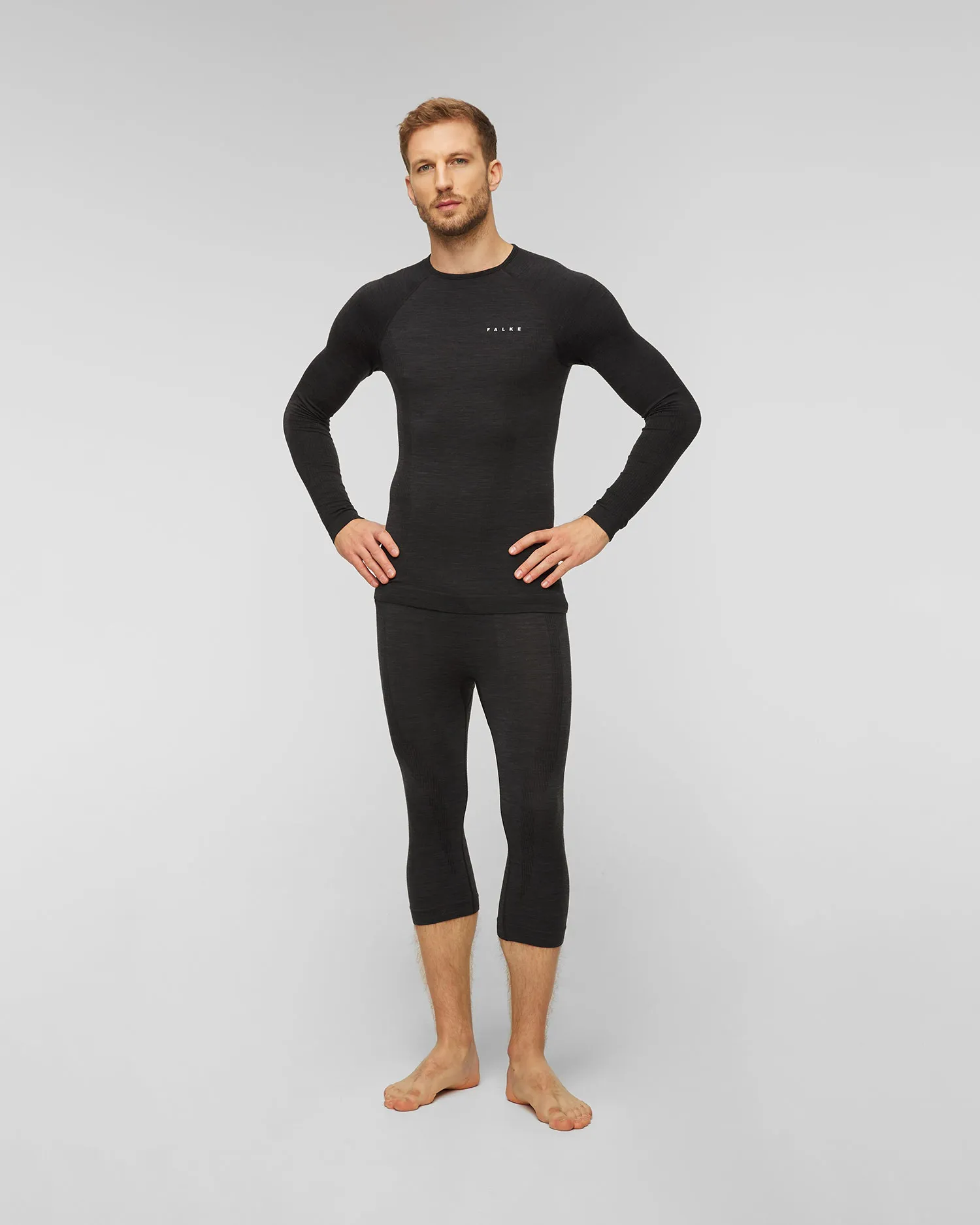 Leggings termoattivi da uomo Falke 3/4 Wool-Tech 33482-3000