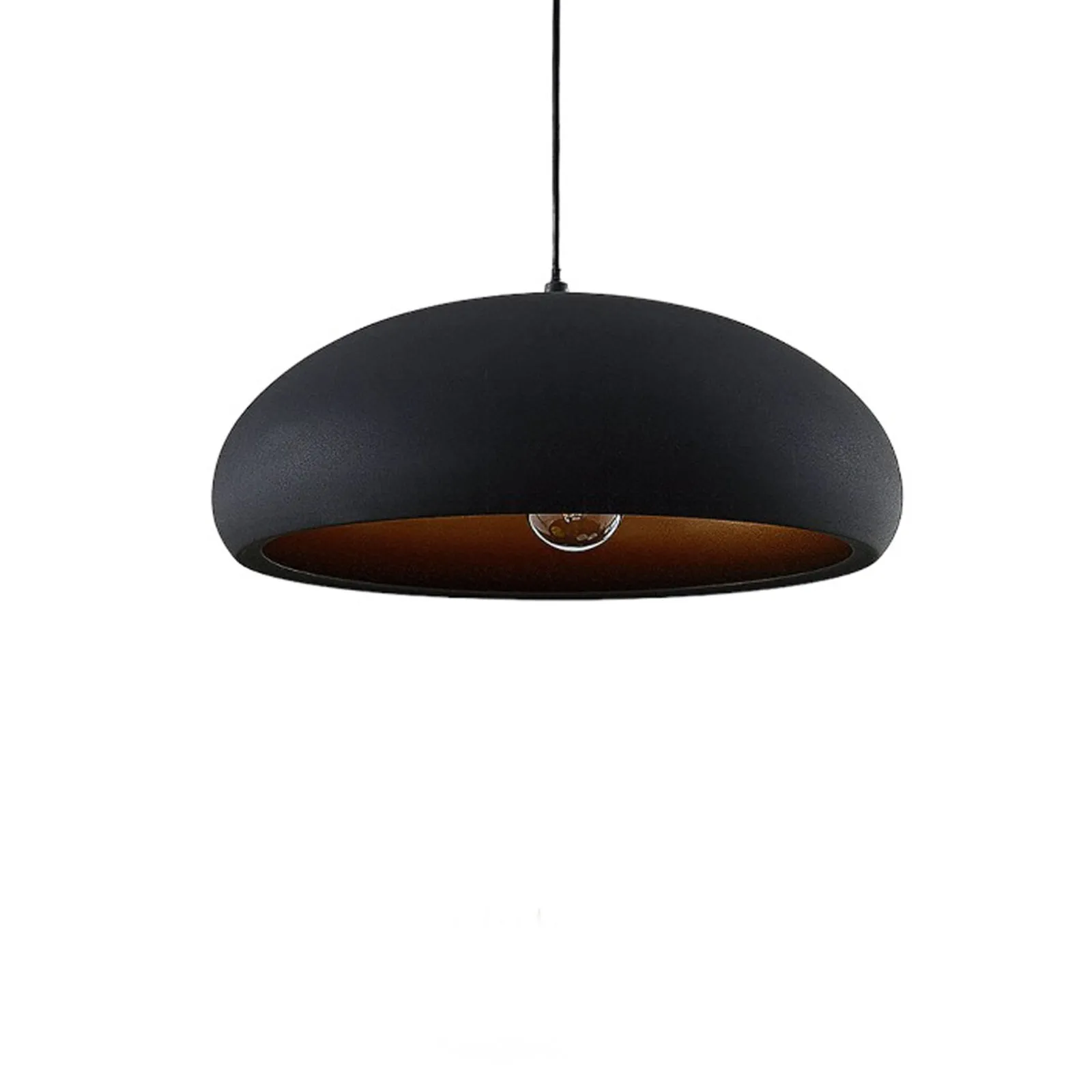 Lindby Gerwina lampada a sospensione, nero/oro, metallo, 40 cm, E27