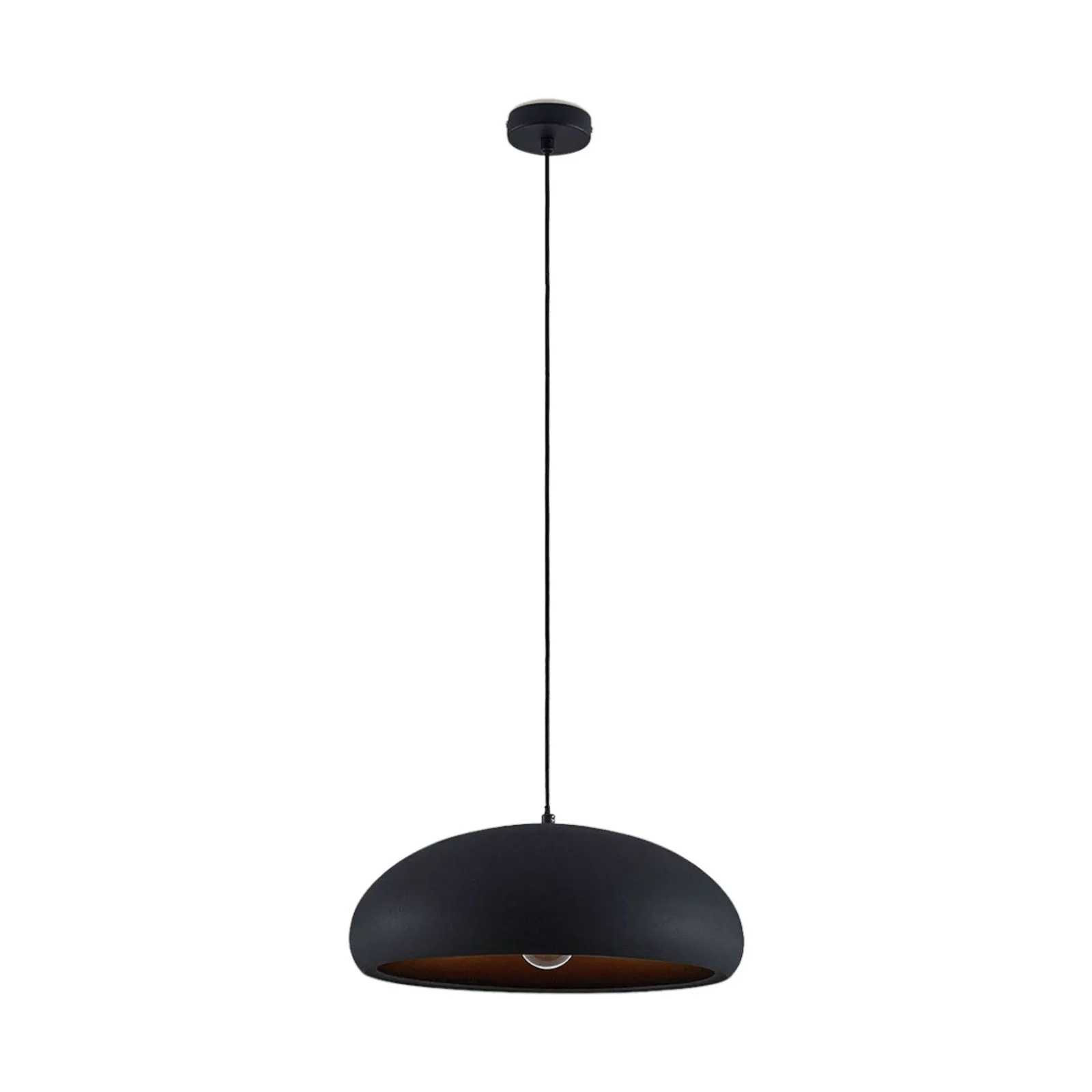 Lindby Gerwina lampada a sospensione, nero/oro, metallo, 40 cm, E27