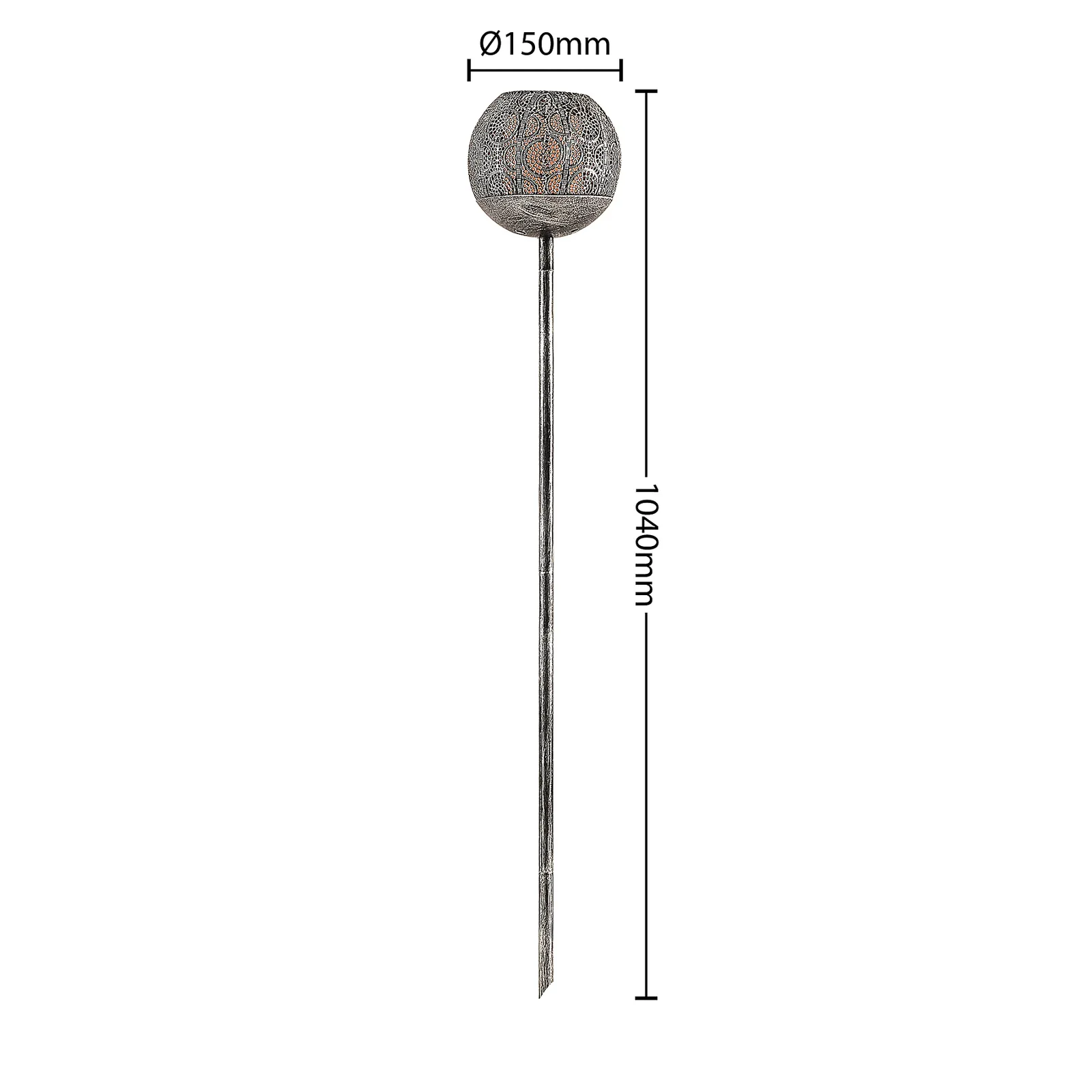 Lindby Miliana Lampada LED con picchetto a terra, argento