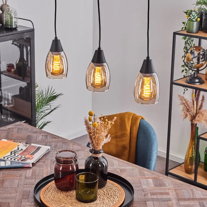 Lissade Lampadario a sospensione Nero, 3-Luci