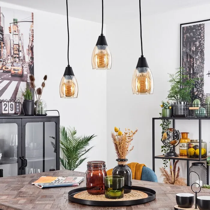 Lissade Lampadario a sospensione Nero, 3-Luci