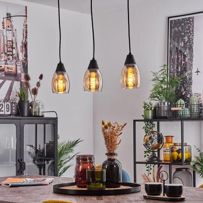 Lissade Lampadario a sospensione Nero, 3-Luci