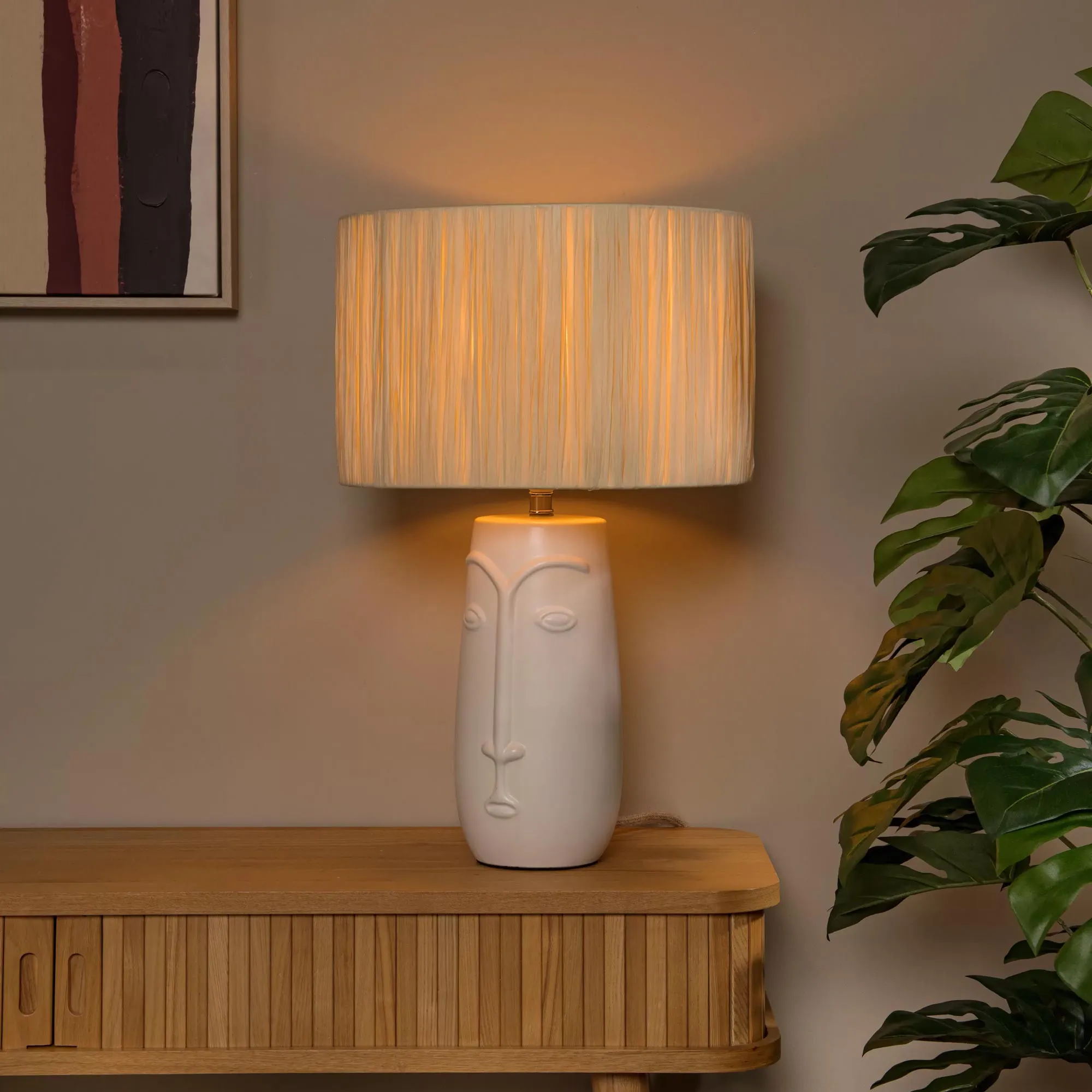 Lucide  Lampada da tavolo in ceramica con diffusore in carta Viso - 60W
