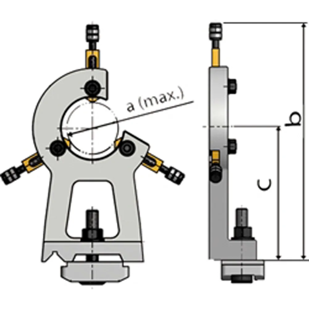 LUNETTA FISSA 3 PUNTE PER TORNIO ACCESSORI Ømax50mm OPTIMUM LTF 