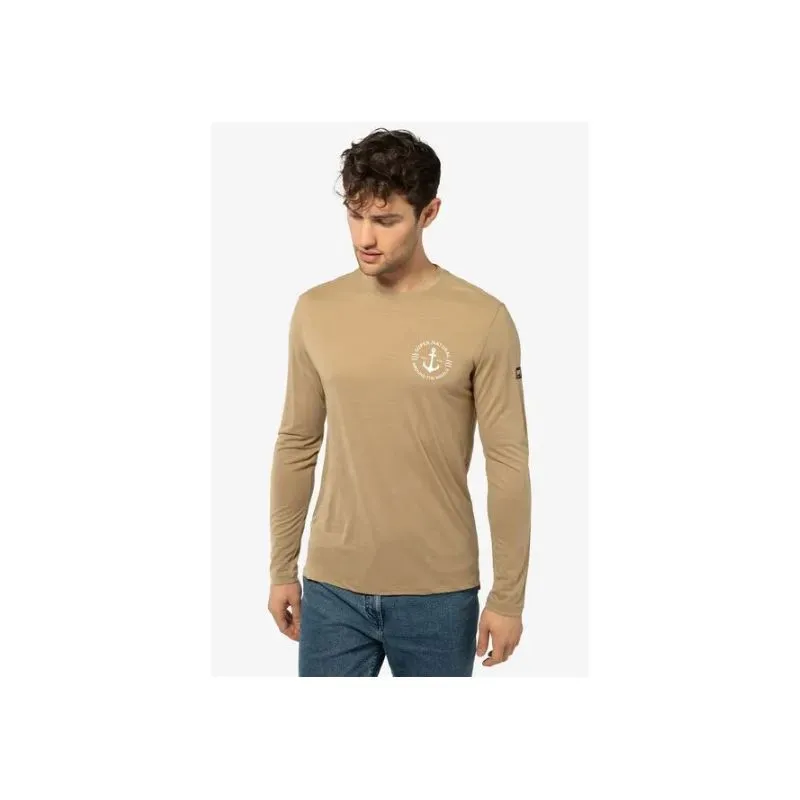 Maglietta SUPER.NATURAL Uomo M Sn Pier LS (Oak/Grigio Piuma/Bianco Fresco)