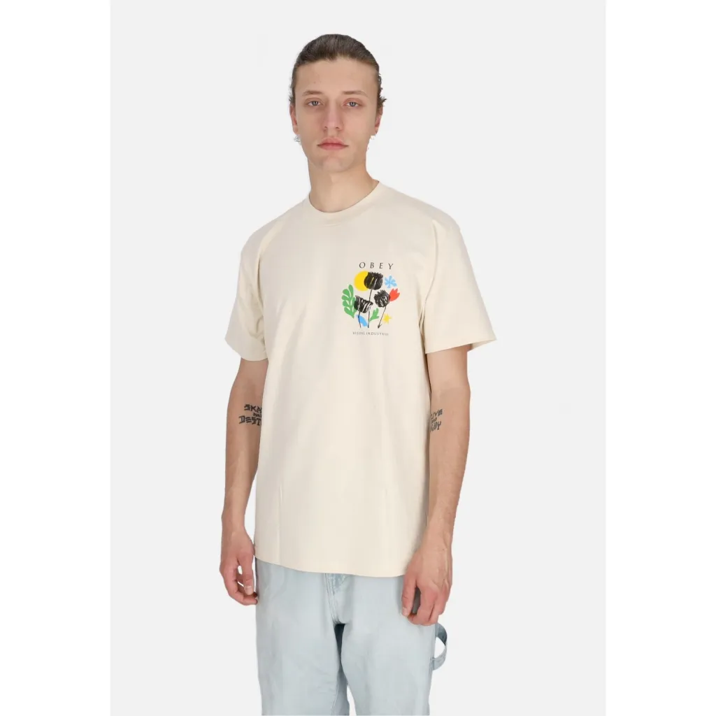 maglietta uomo flowers papers scissors classic tee CREAM
