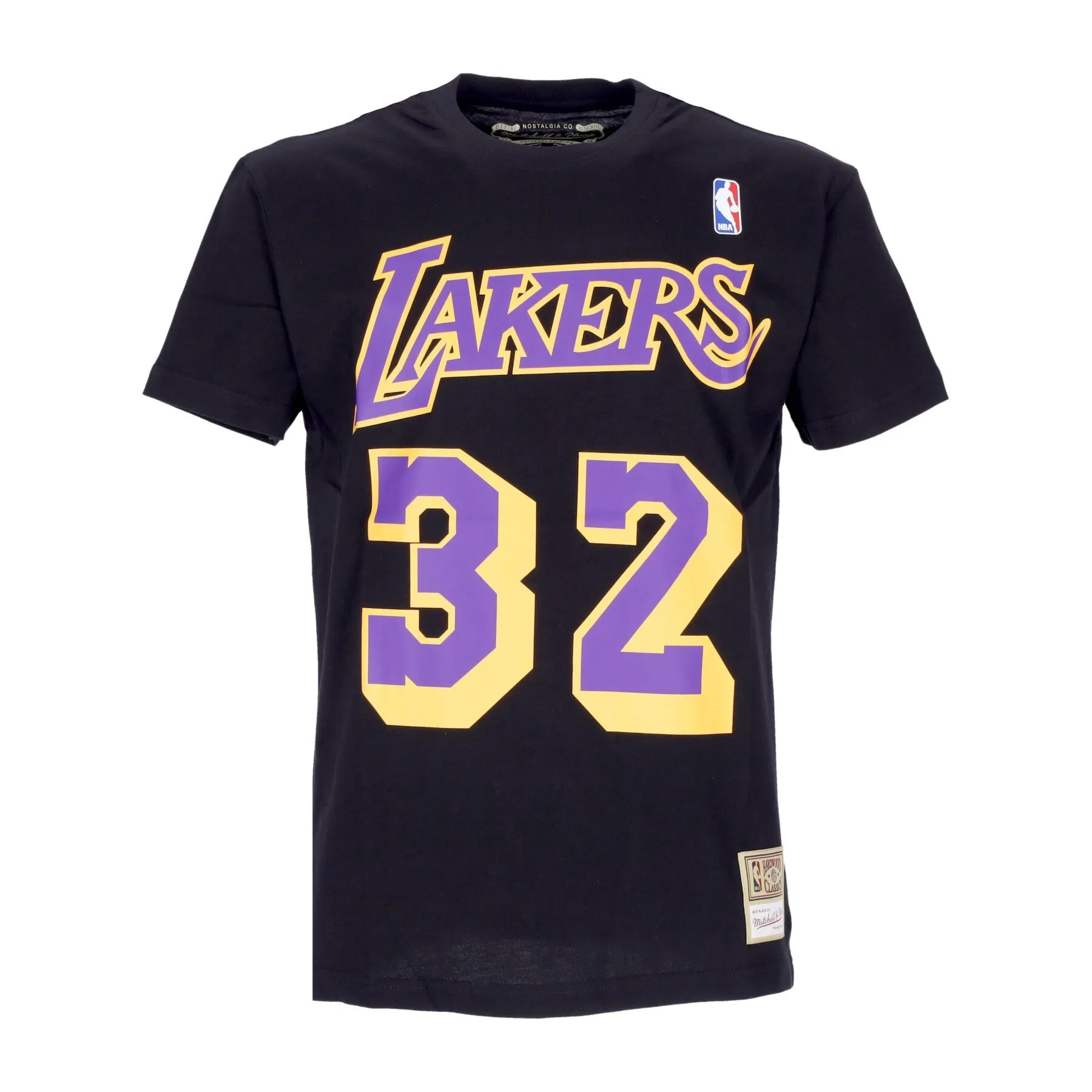 Maglietta Uomo Nba Tee Hardwood Classics No 32 Magic Johnson Loslak Black/original Team Colors