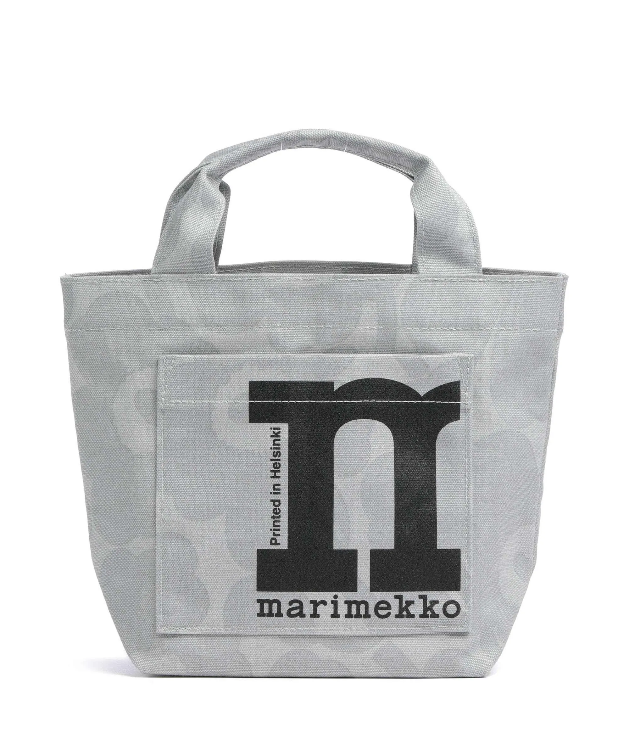  Marimekko Unikko Mono Mini Borsa a mano cotone grigio  