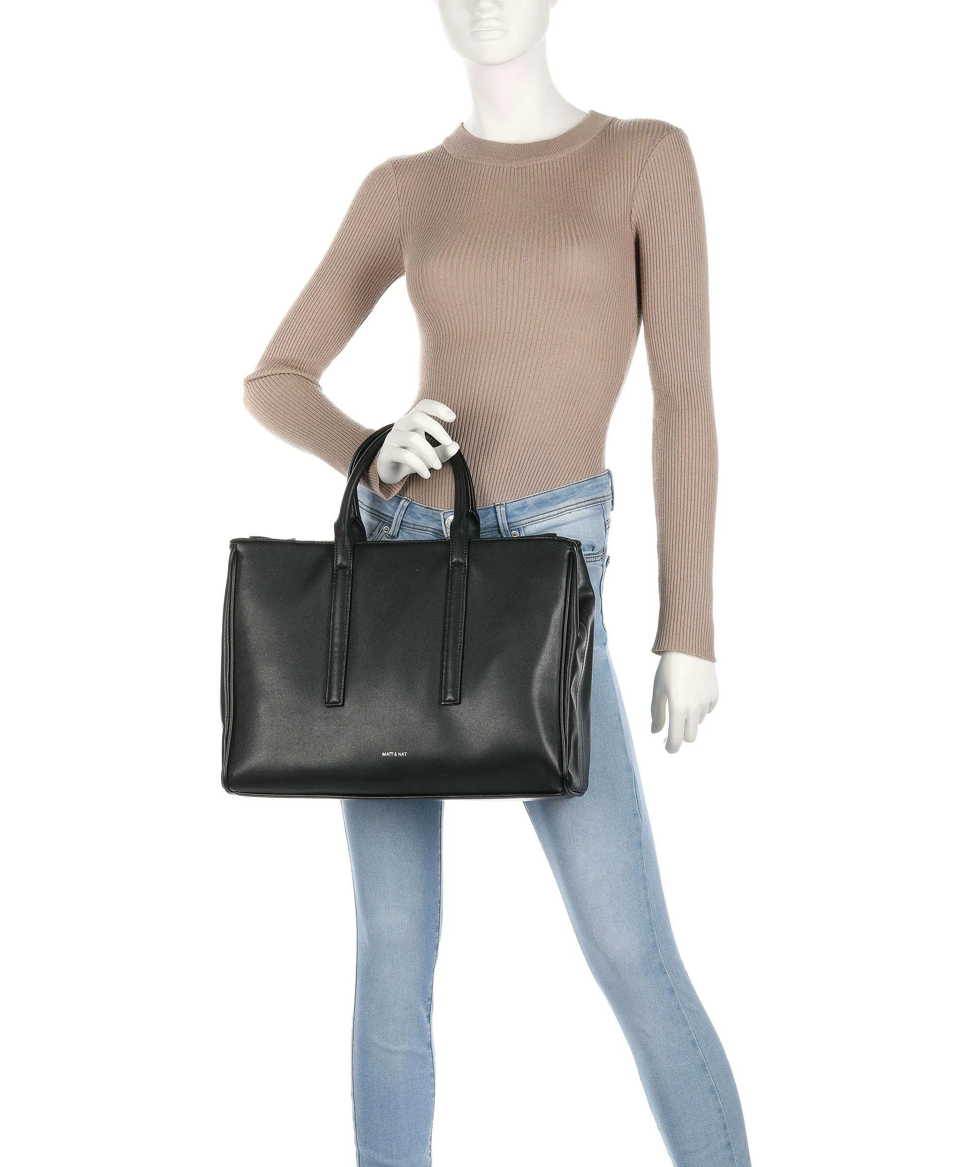  Matt & Nat Loom Evelin Borsa a mano 13″ pelle sintetica nero  
