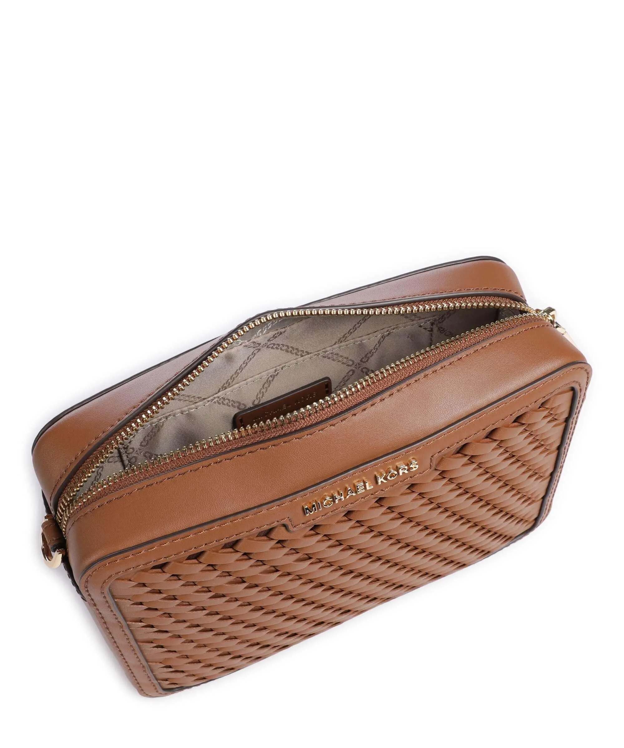  Michael Kors Jet Set Borsa a tracolla pelle di vacchetta finemente grana marrone  