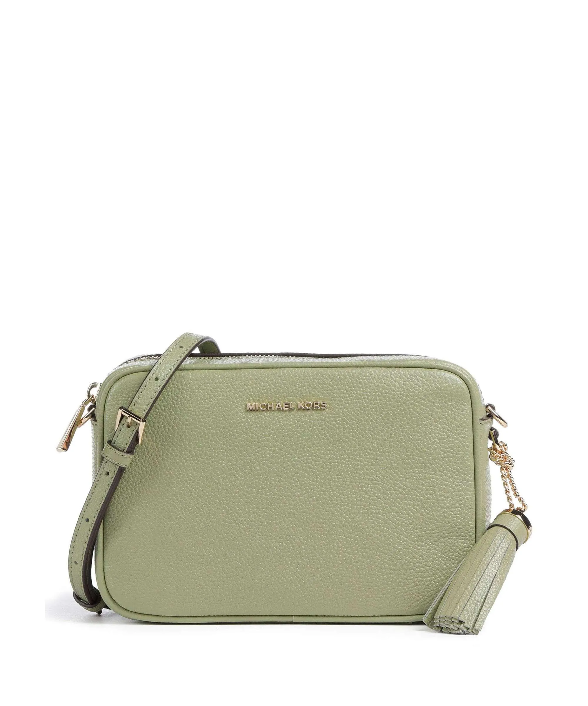  Michael Kors Jet Set Borsa a tracolla pelle di vacchetta grana verde chiaro  