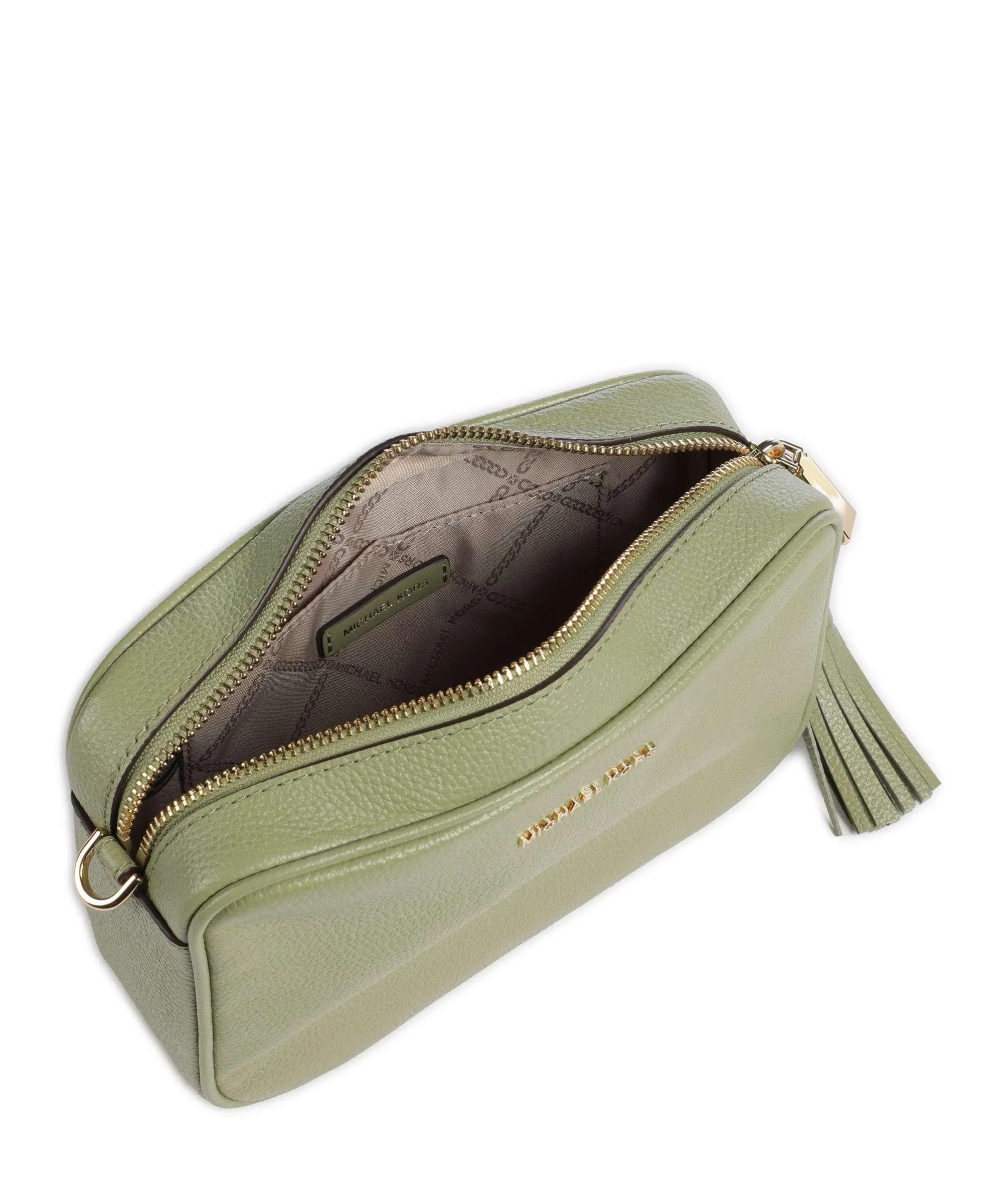 Michael Kors Jet Set Borsa a tracolla pelle di vacchetta grana verde chiaro  
