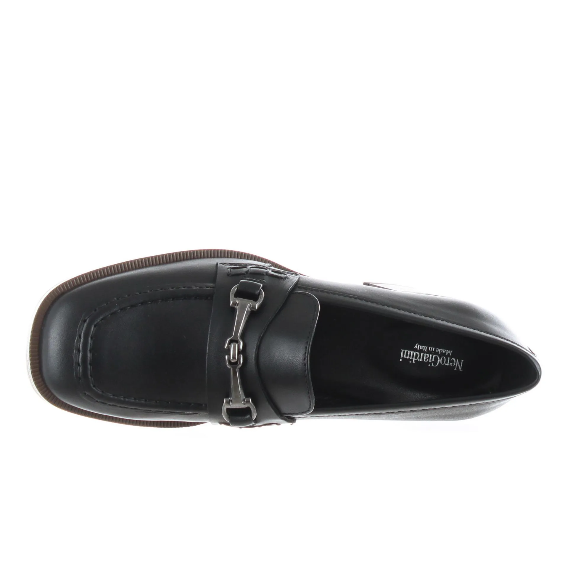Mocassino con tacco in pelle