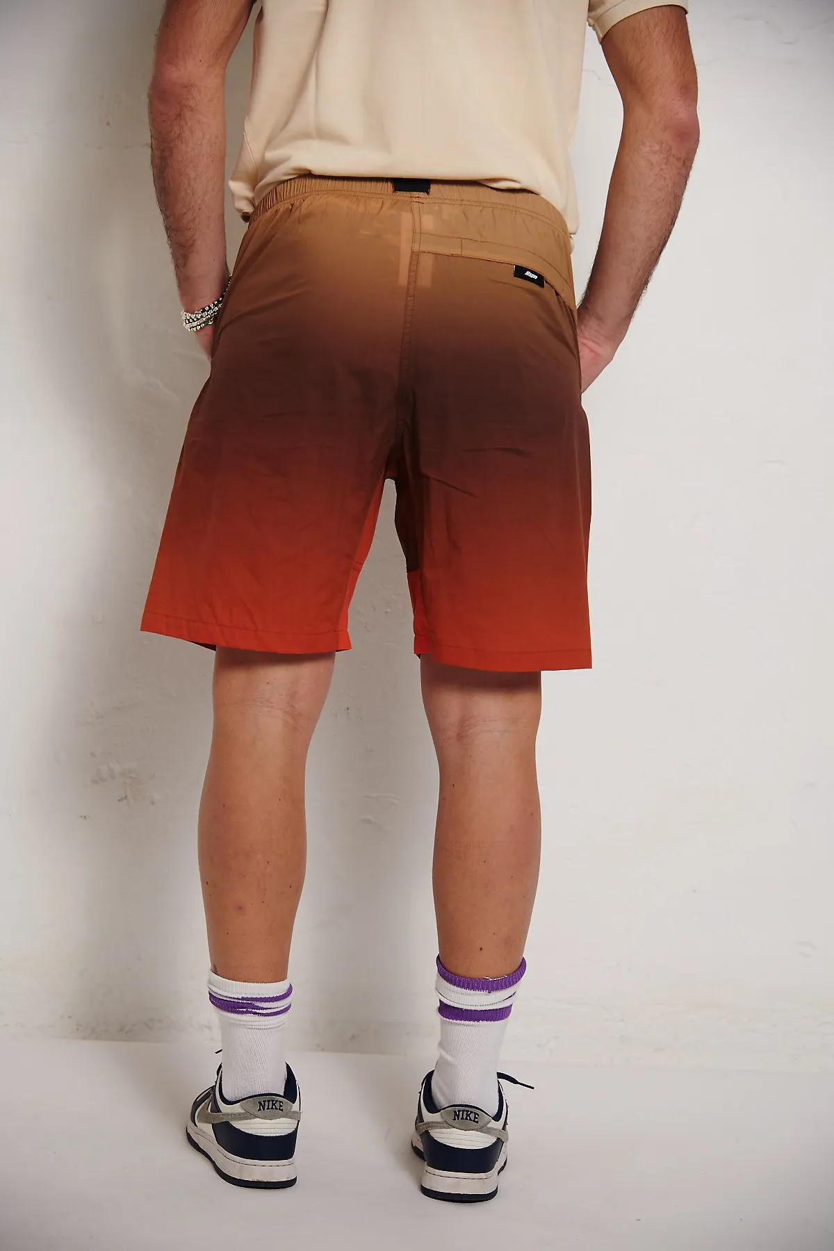 MSGM Bermuda popeline di cotone con stampa sfumata Safari