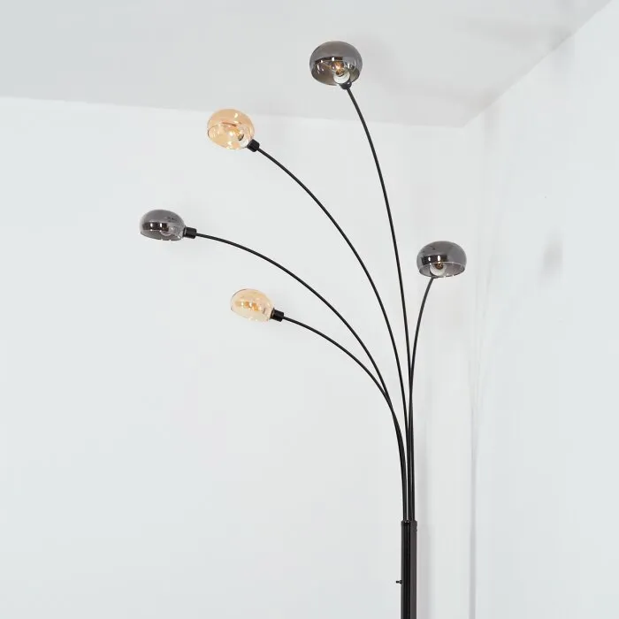 Nikkala Lampada da terra Cromo, Nero, 5-Luci