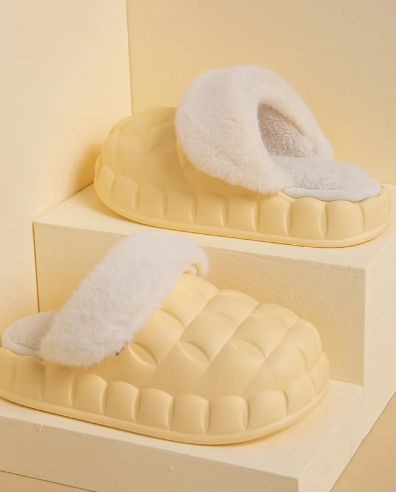 Nuove pantofole in cotone con fondo spesso staccabile Pantofole in lana da donna per interni caldi invernali da donna