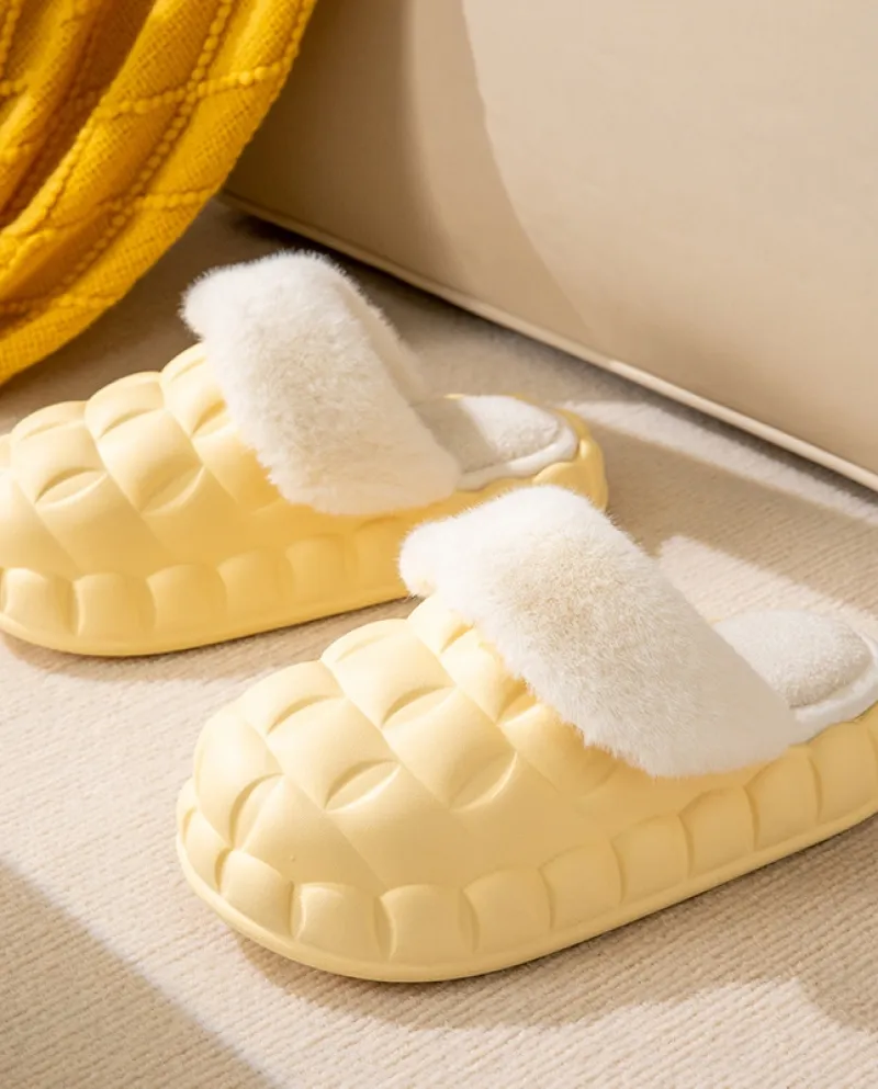 Nuove pantofole in cotone con fondo spesso staccabile Pantofole in lana da donna per interni caldi invernali da donna