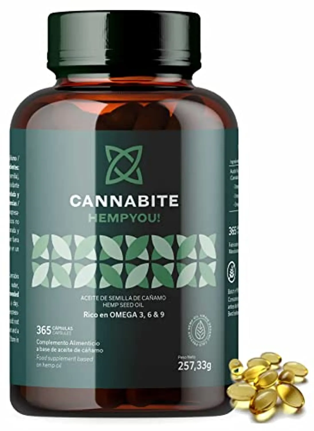 OMEGA 3 6 9 vegetale 365 capsule | Olio vergine di semi di canapa (Cannabis Sativa) 1 Spremuto a freddo | Hemp Seed Oil | Senza 