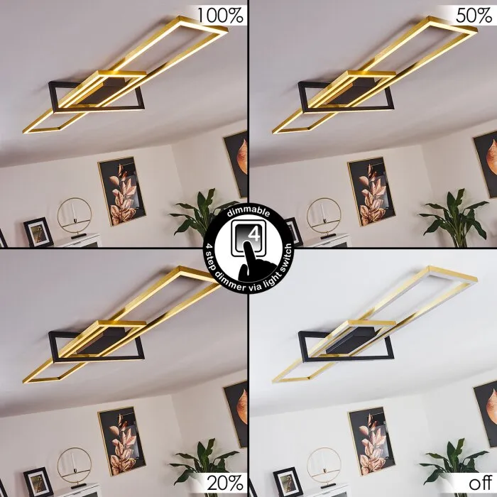 Omega Plafoniera LED Nero, 1-Luce