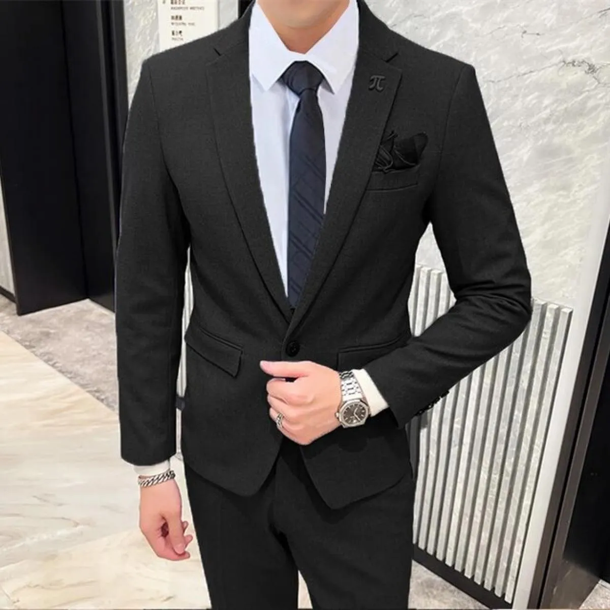 Pantaloni da completo Gilet 3 pezzi Set / 2023 Moda Casual da uomo nuovi Casual Boutique Business Tinta unita Blazer di lana Pan