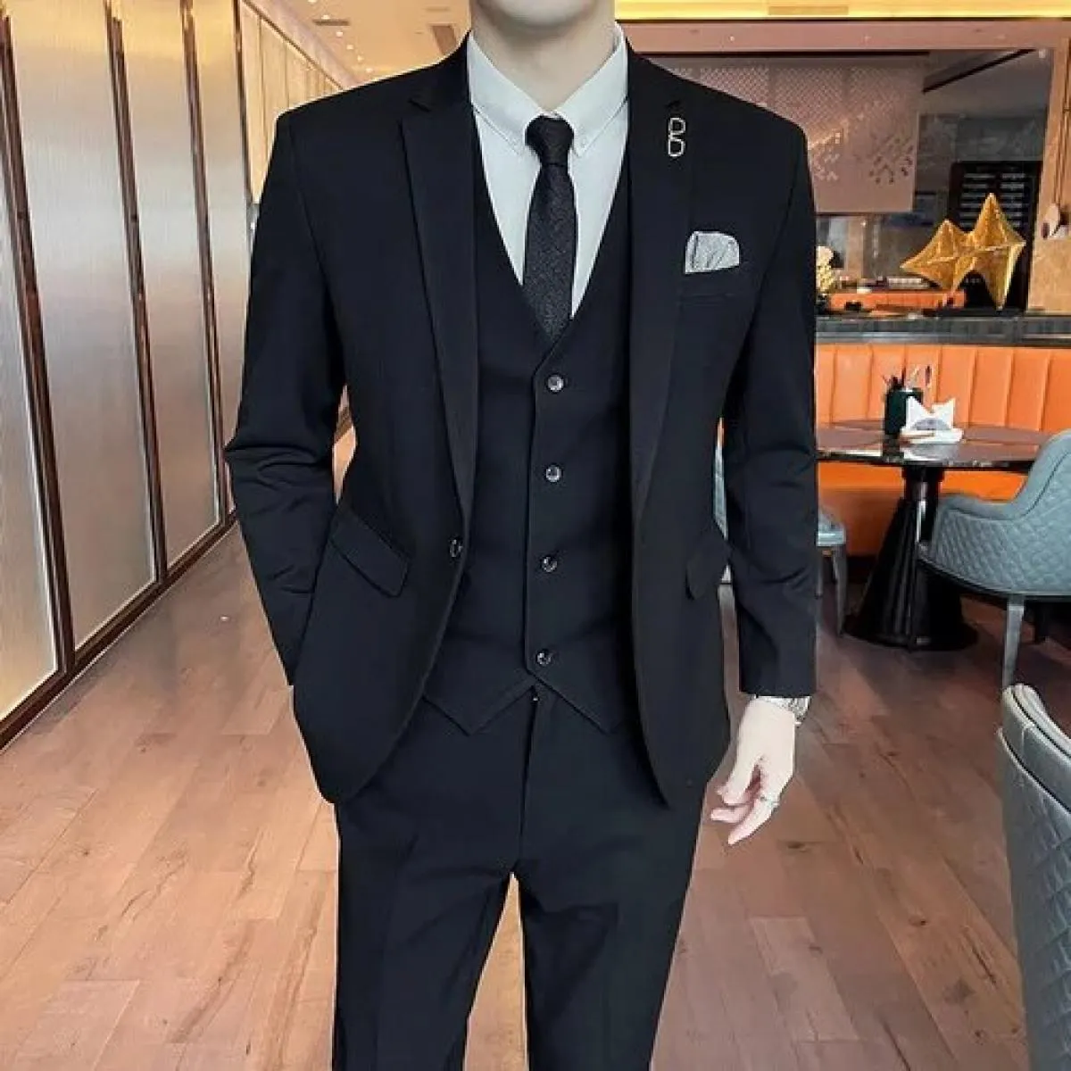 Pantaloni da completo Gilet 3 pezzi Set / 2023 Moda Casual da uomo nuovi Casual Boutique Business Tinta unita Blazer di lana Pan