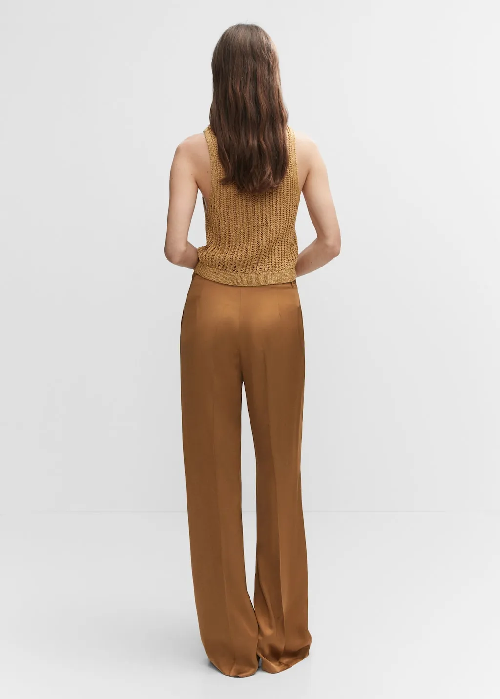 Pantaloni satinati dettaglio pinces