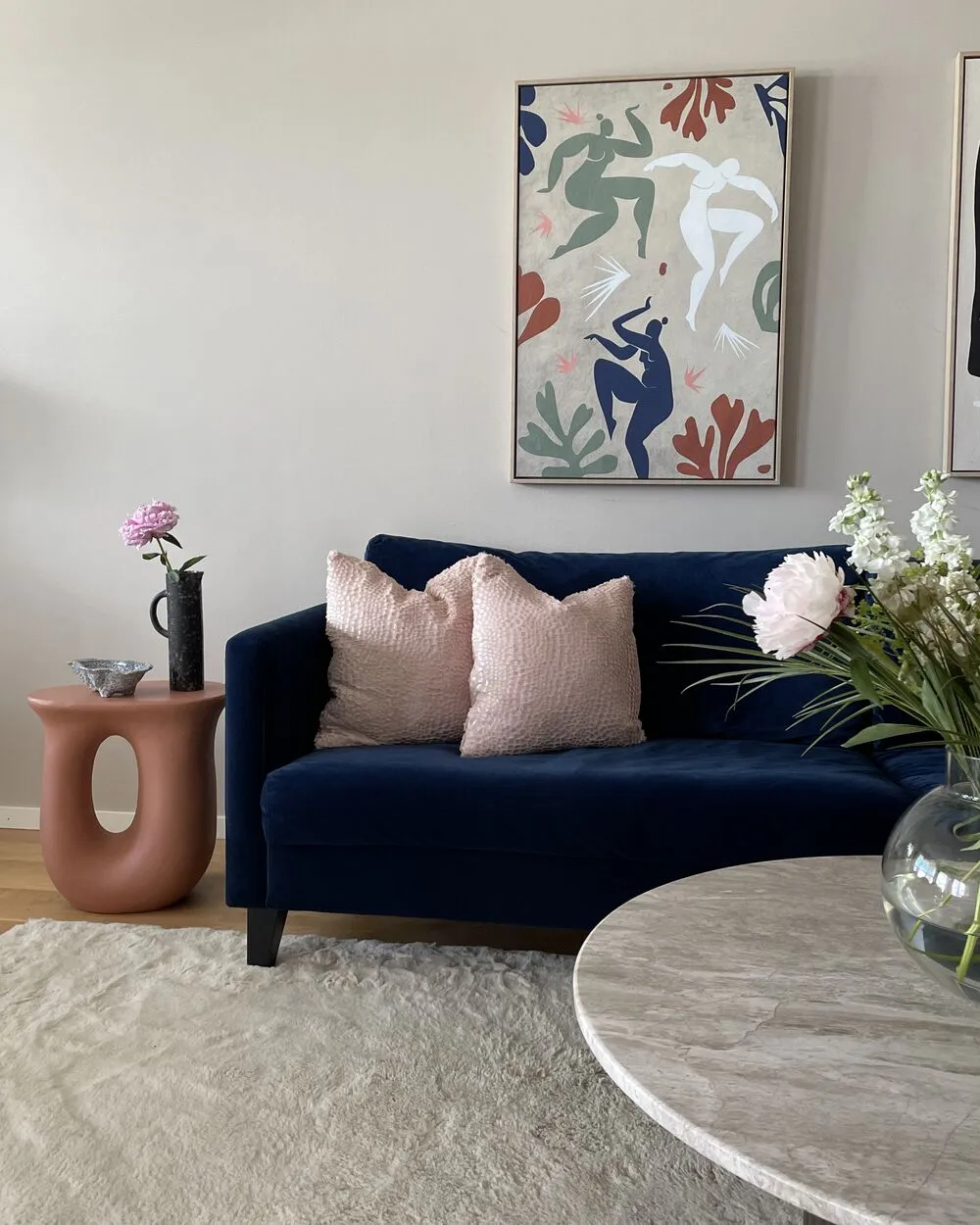 PEONY Set of 2 Decorative Cushions Solid Pink 45 x 45 cm