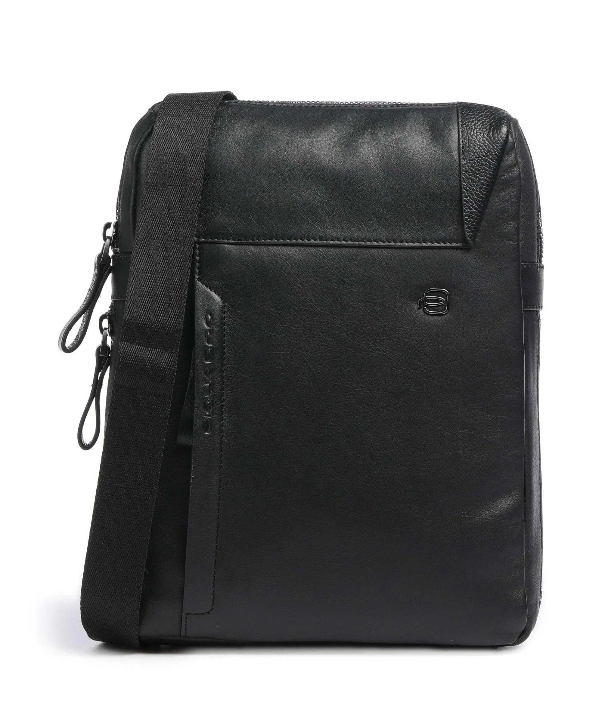  Piquadro Pan Borsa a tracolla 10″ pelle di vacchetta finemente grana nero  