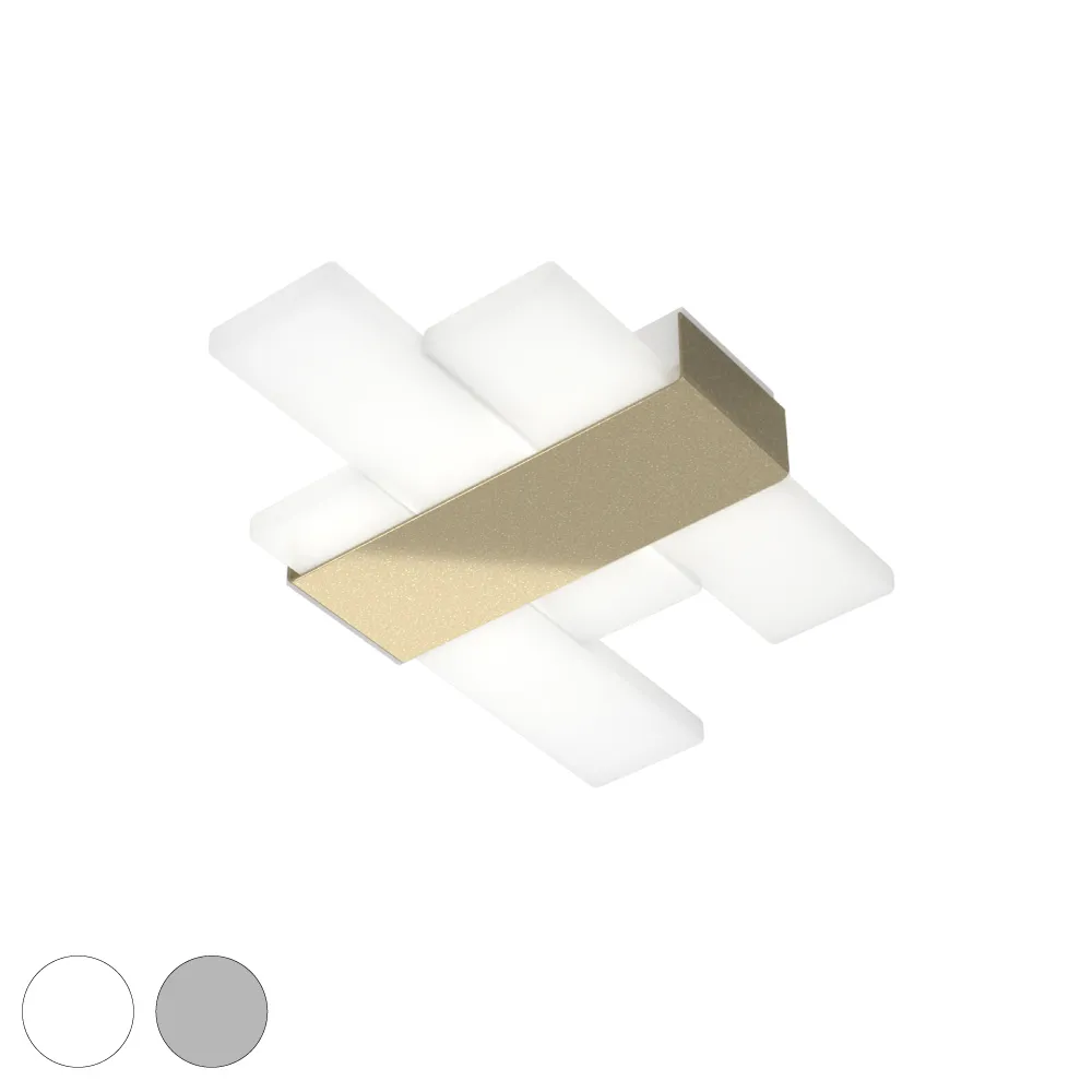 Plafoniera Applique TOP LIGHT – FLIGHT Alluminio Acrilico LED L. 36×22