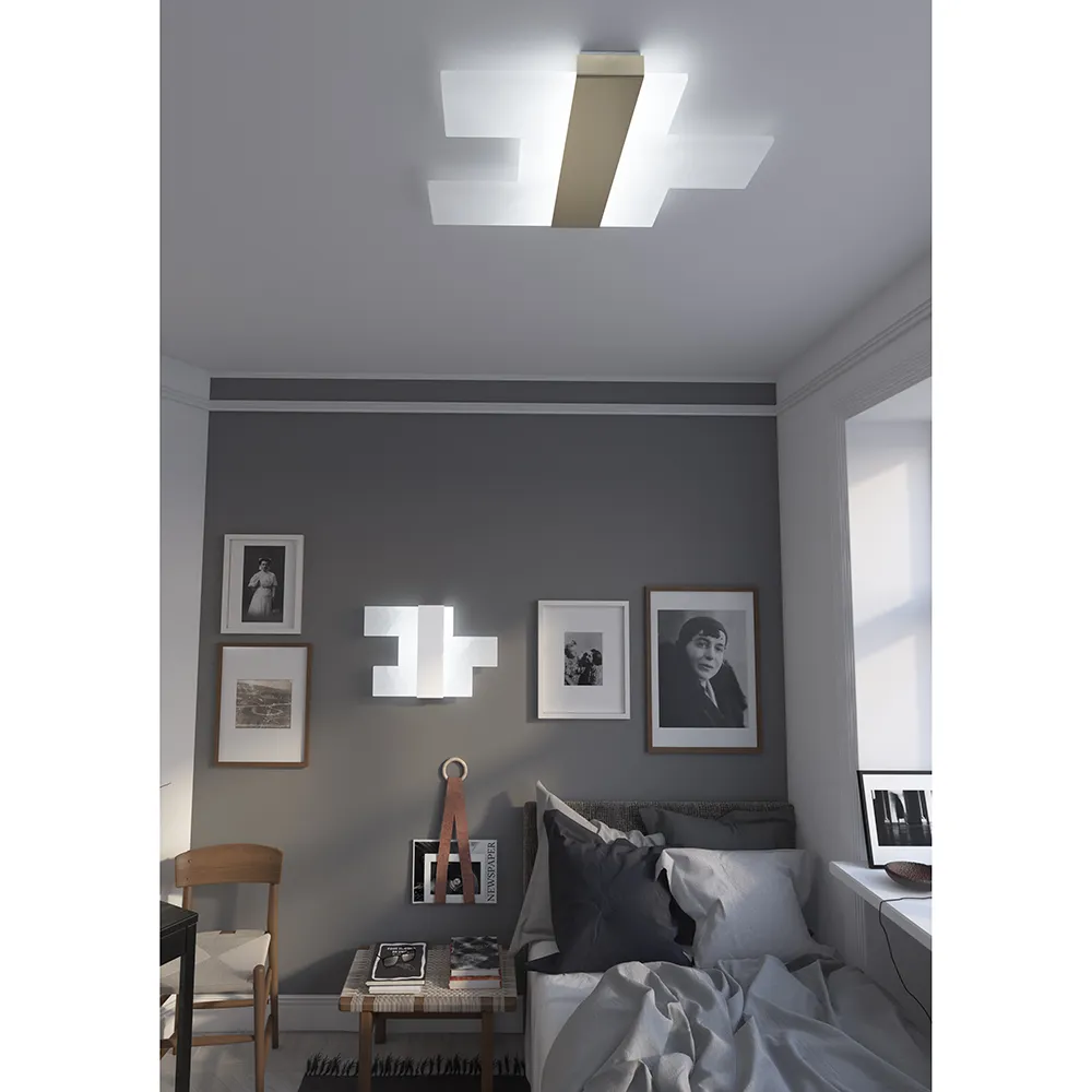 Plafoniera Applique TOP LIGHT – FLIGHT Alluminio Acrilico LED L. 36×22
