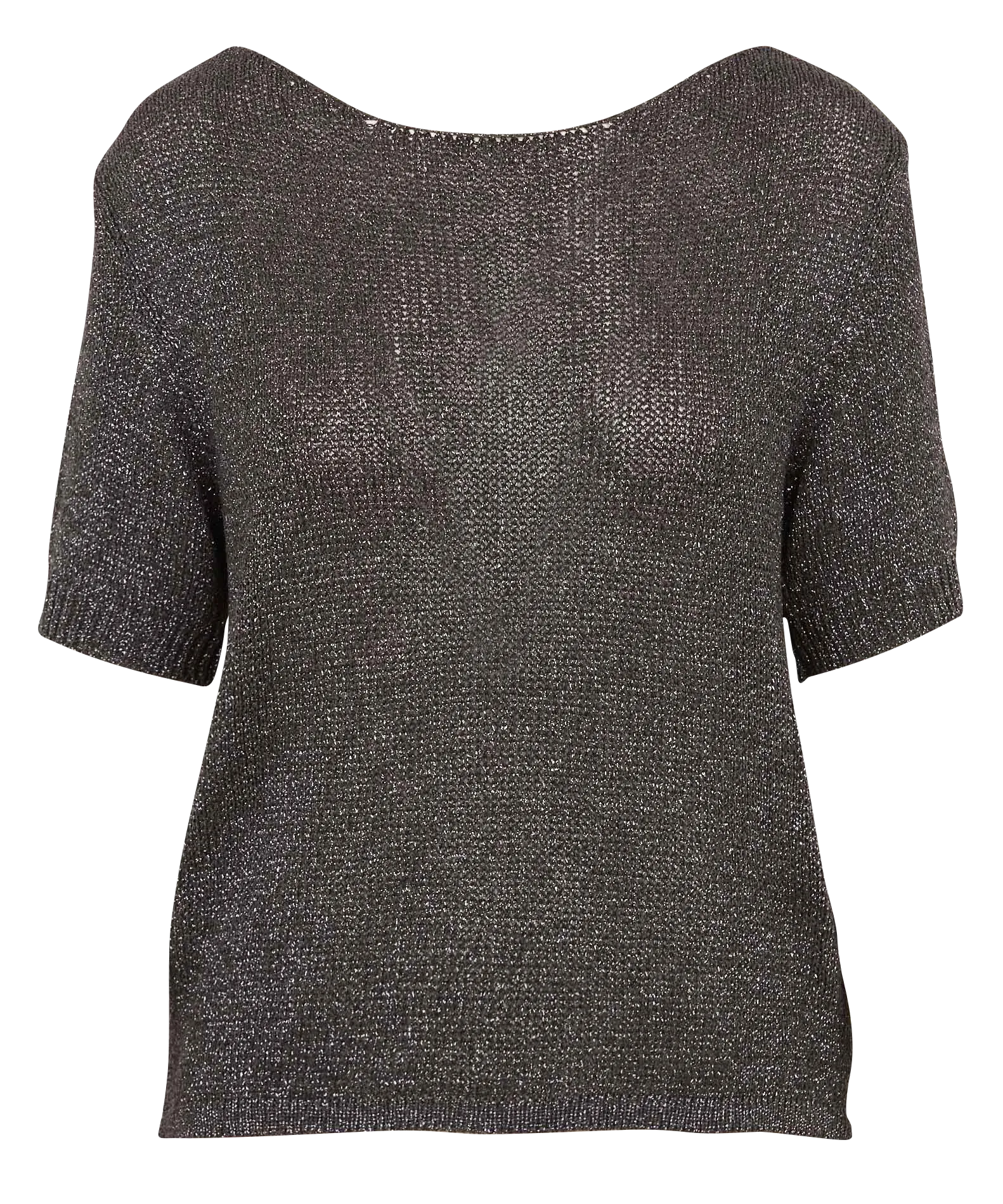 PLEASE   Maglione scollo tondo dritto in maglia | Grigio