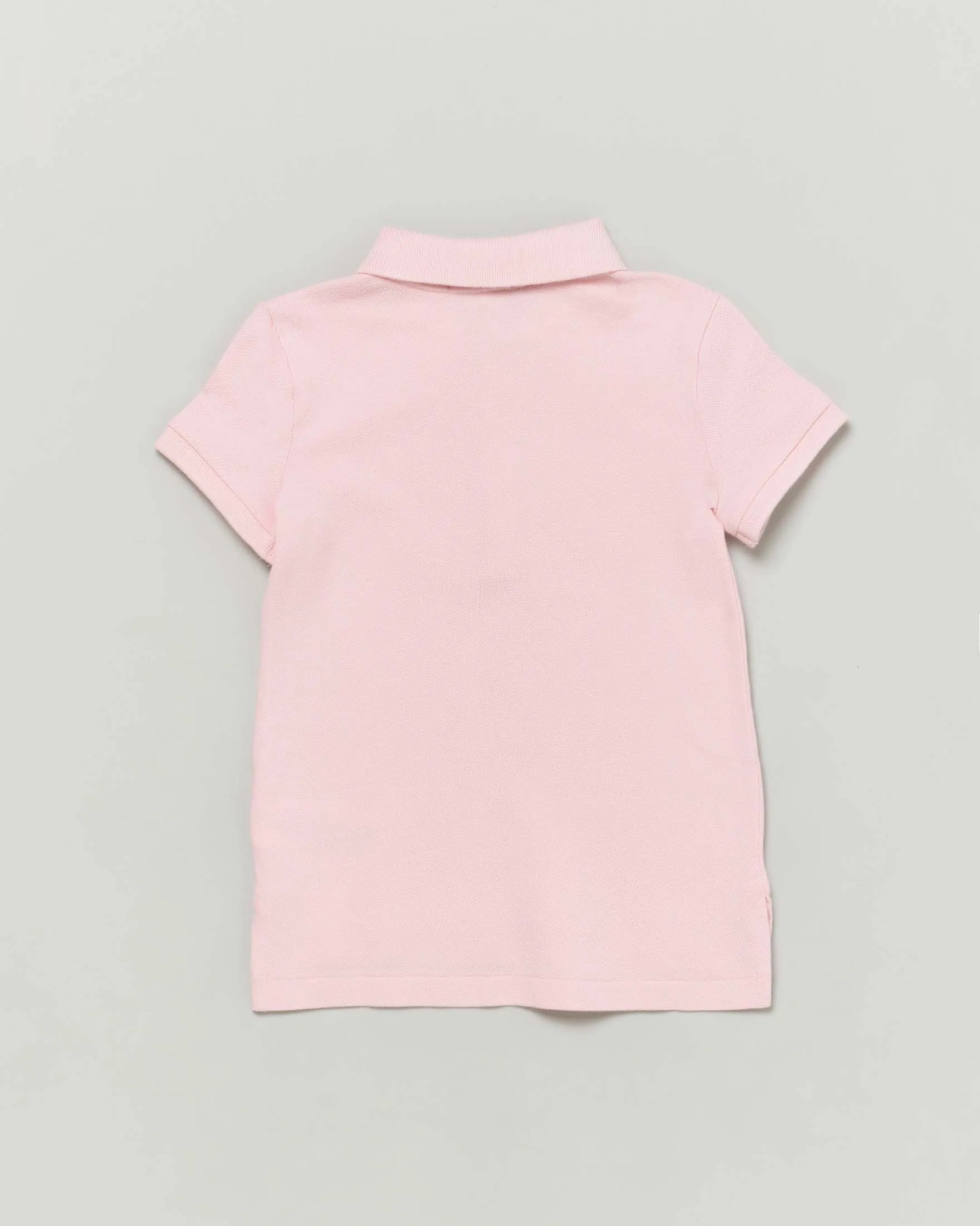 Polo rosa a maniche corte in cotone stretch con logo pony bianco S-L