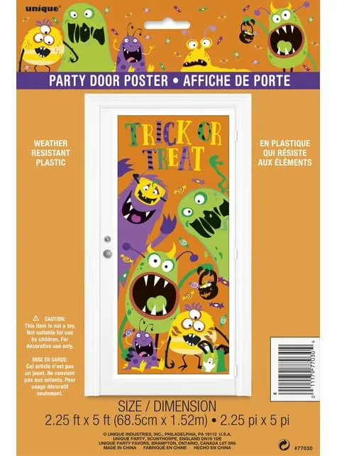 Poster per porta di mostriciattoli per bambini - Silly Halloween Monsters