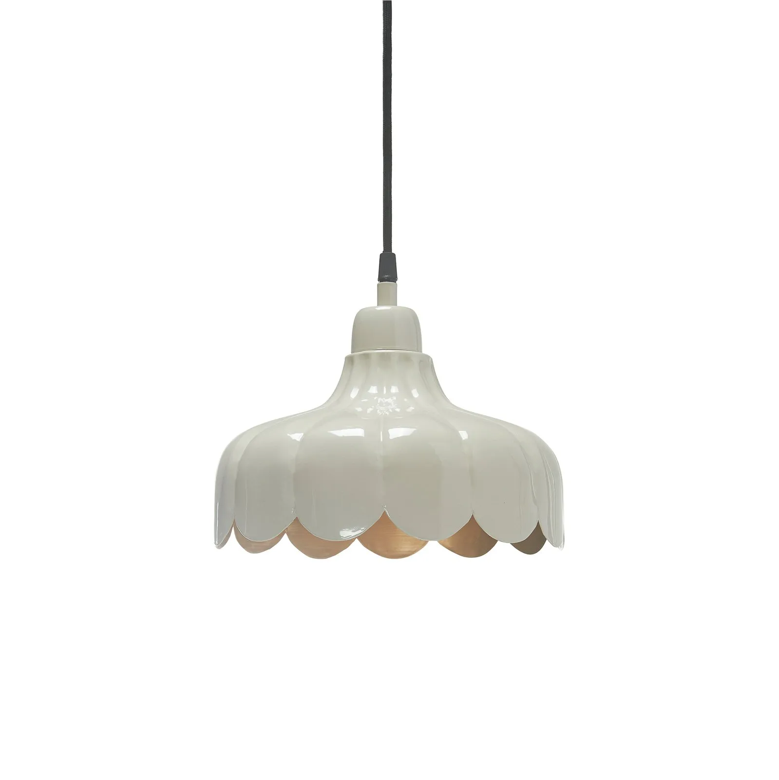 PR Home lampada a sospensione Wells Small, beige/oro, Ø 24 cm, spina