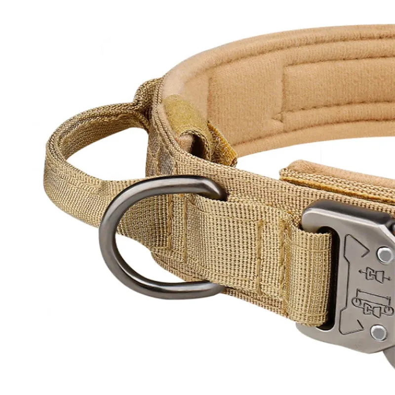 Prodotti per animali collare per cani tattico all'aperto fibbia in metallo traspirabilità collare in Nylon cane da addestramento
