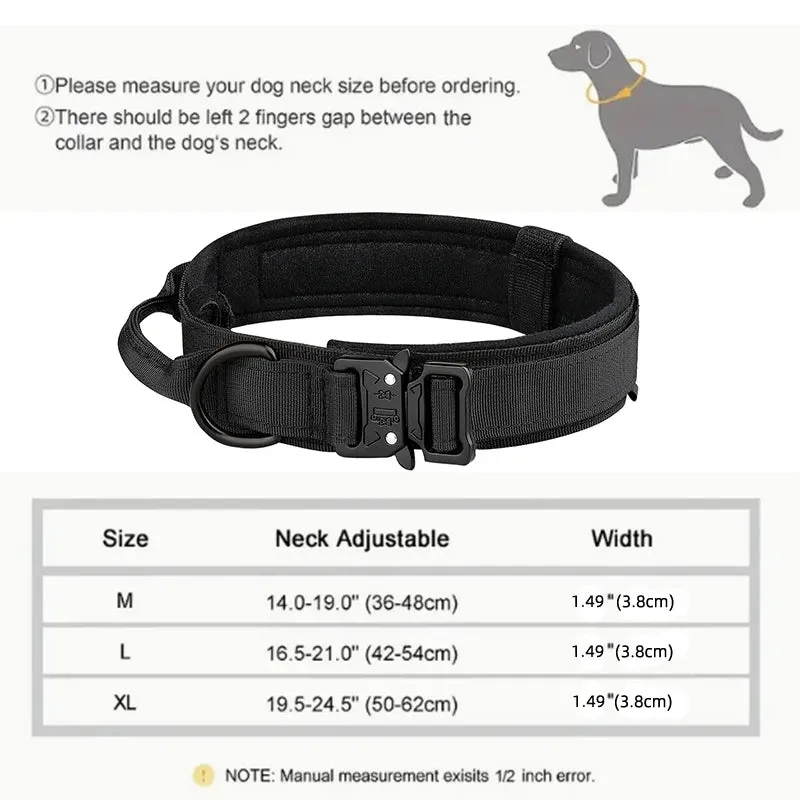 Prodotti per animali collare per cani tattico all'aperto fibbia in metallo traspirabilità collare in Nylon cane da addestramento