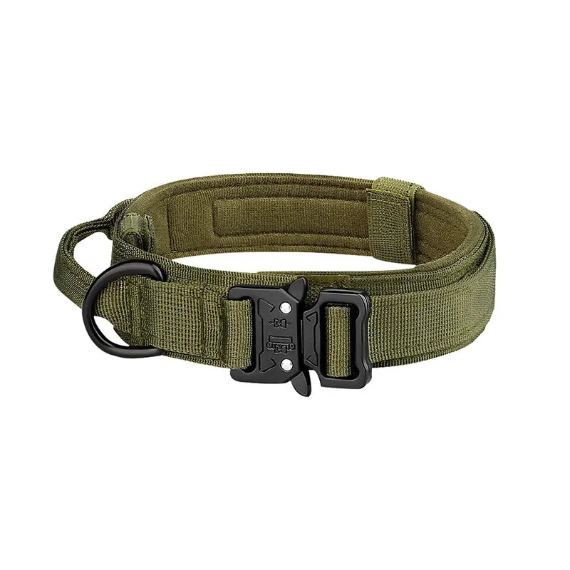 Prodotti per animali collare per cani tattico all'aperto fibbia in metallo traspirabilità collare in Nylon cane da addestramento