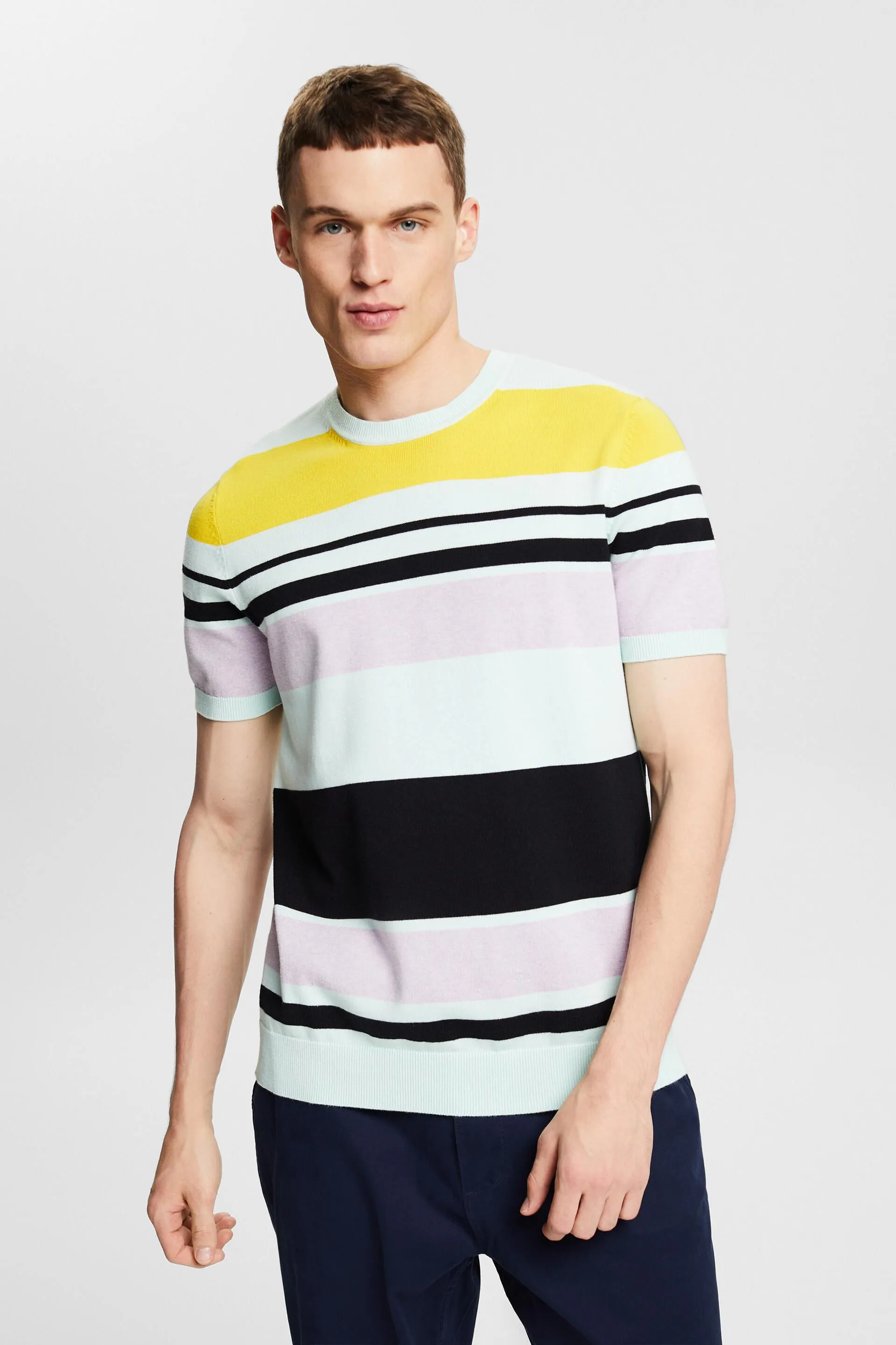 Pullover a manica corta a righe