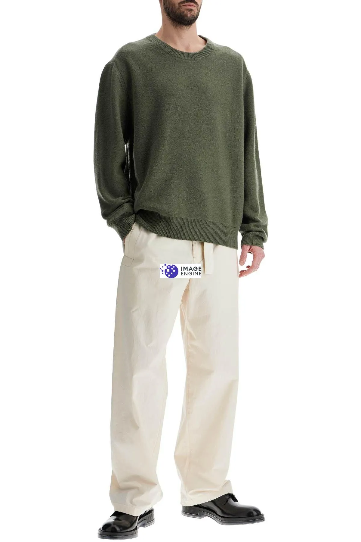 Pullover girocollo in pura lana