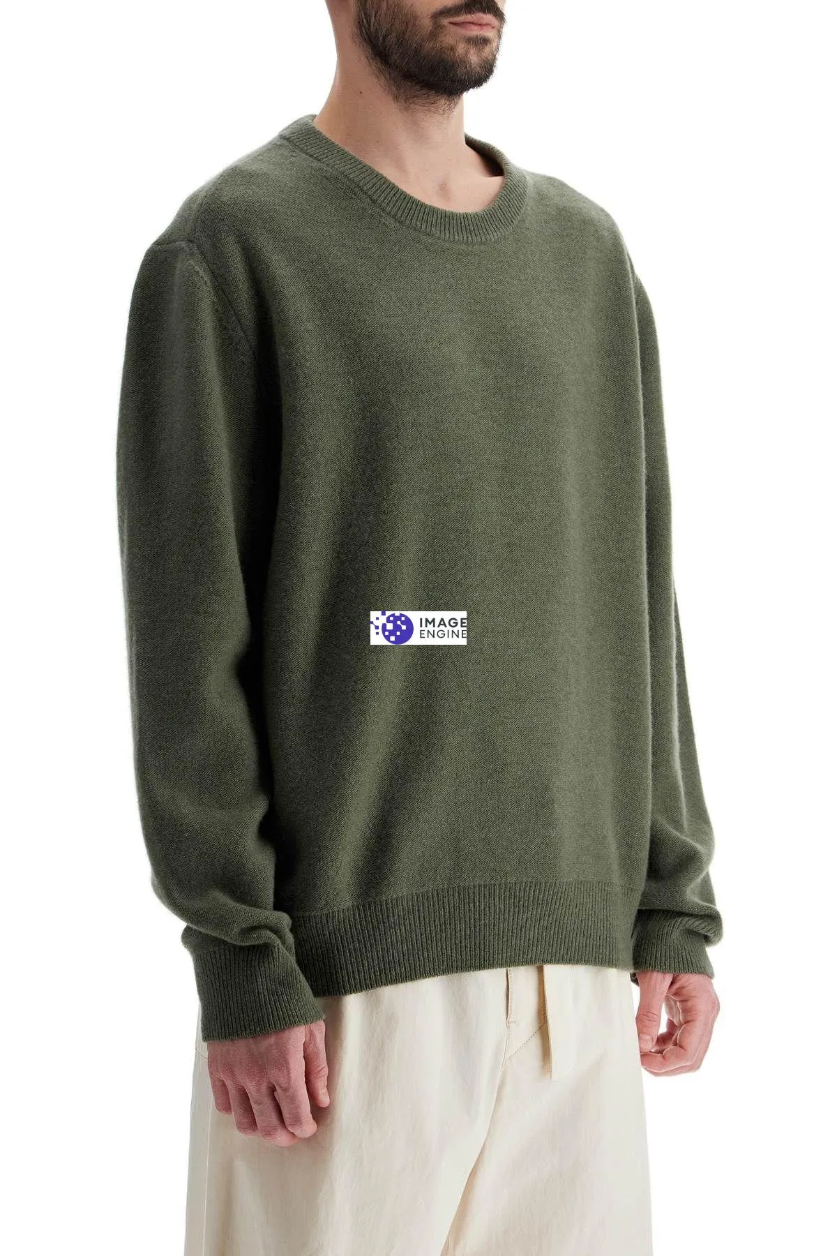 Pullover girocollo in pura lana