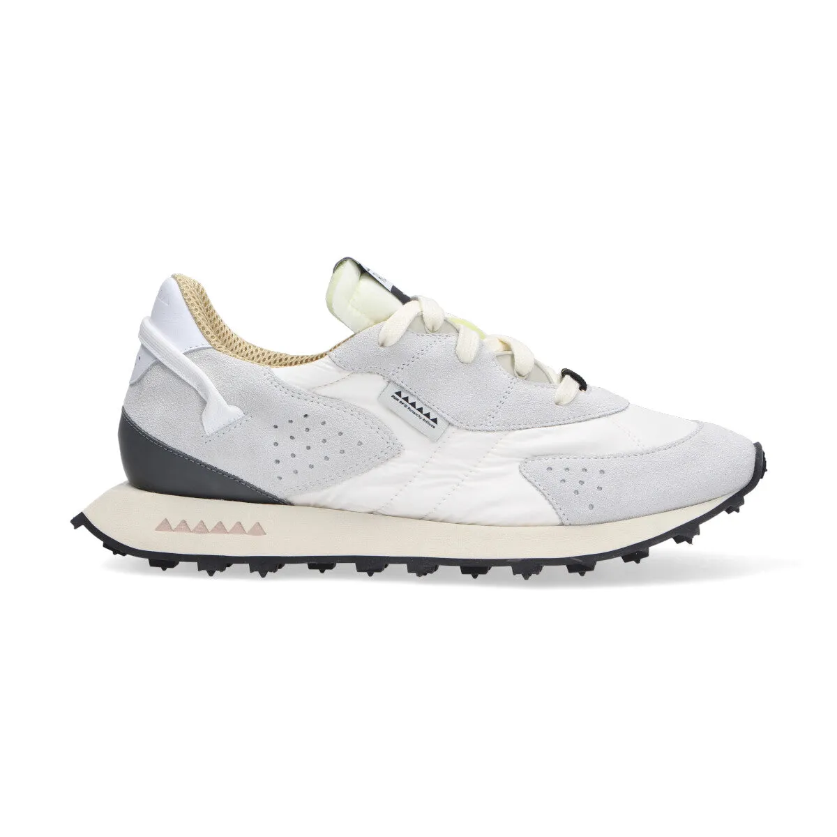 Run Of sneaker Neon camoscio nylon bianco