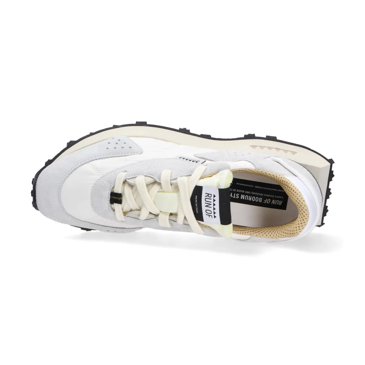Run Of sneaker Neon camoscio nylon bianco