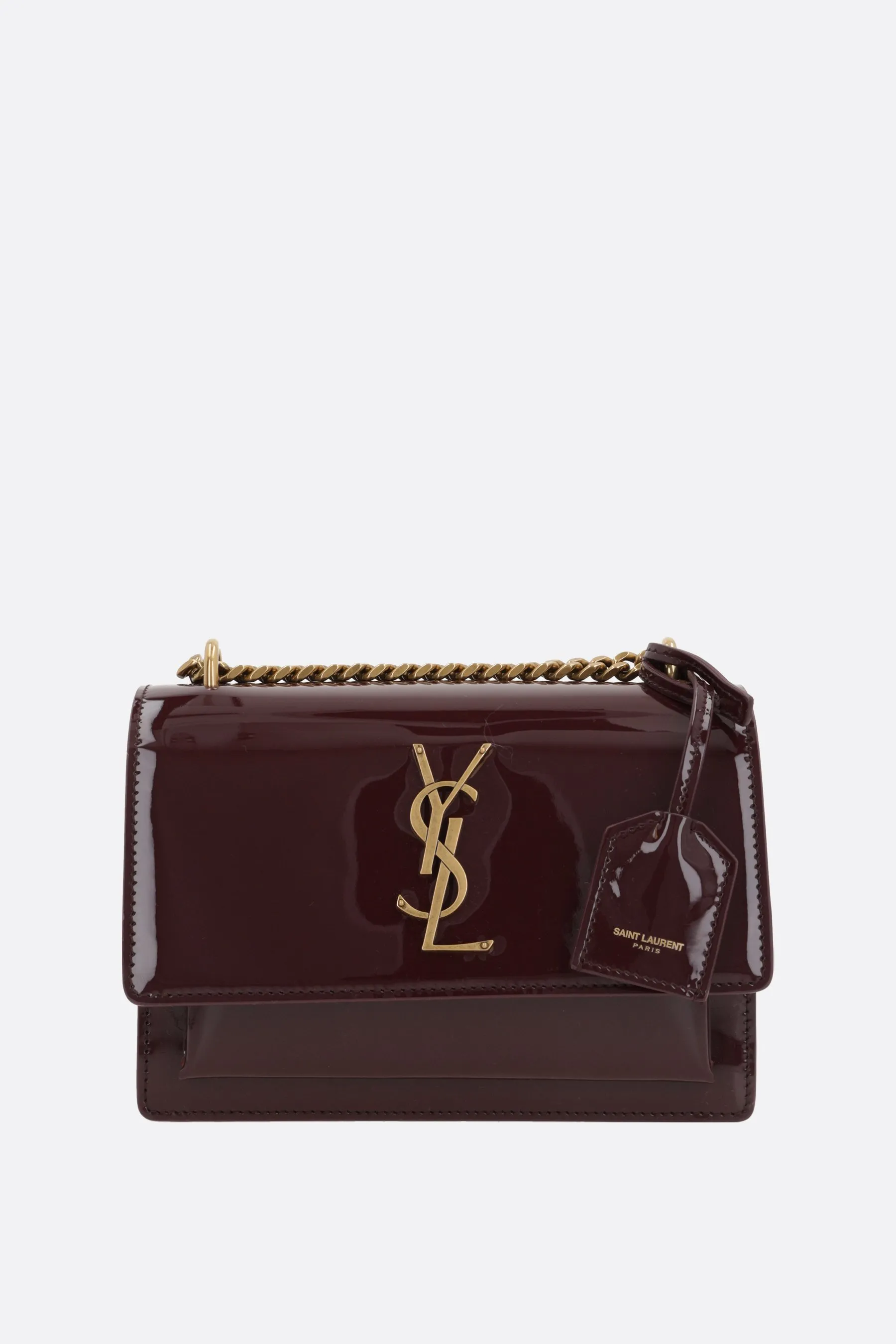  SAINT LAURENT borsa a spalla Sunset small in vernice 