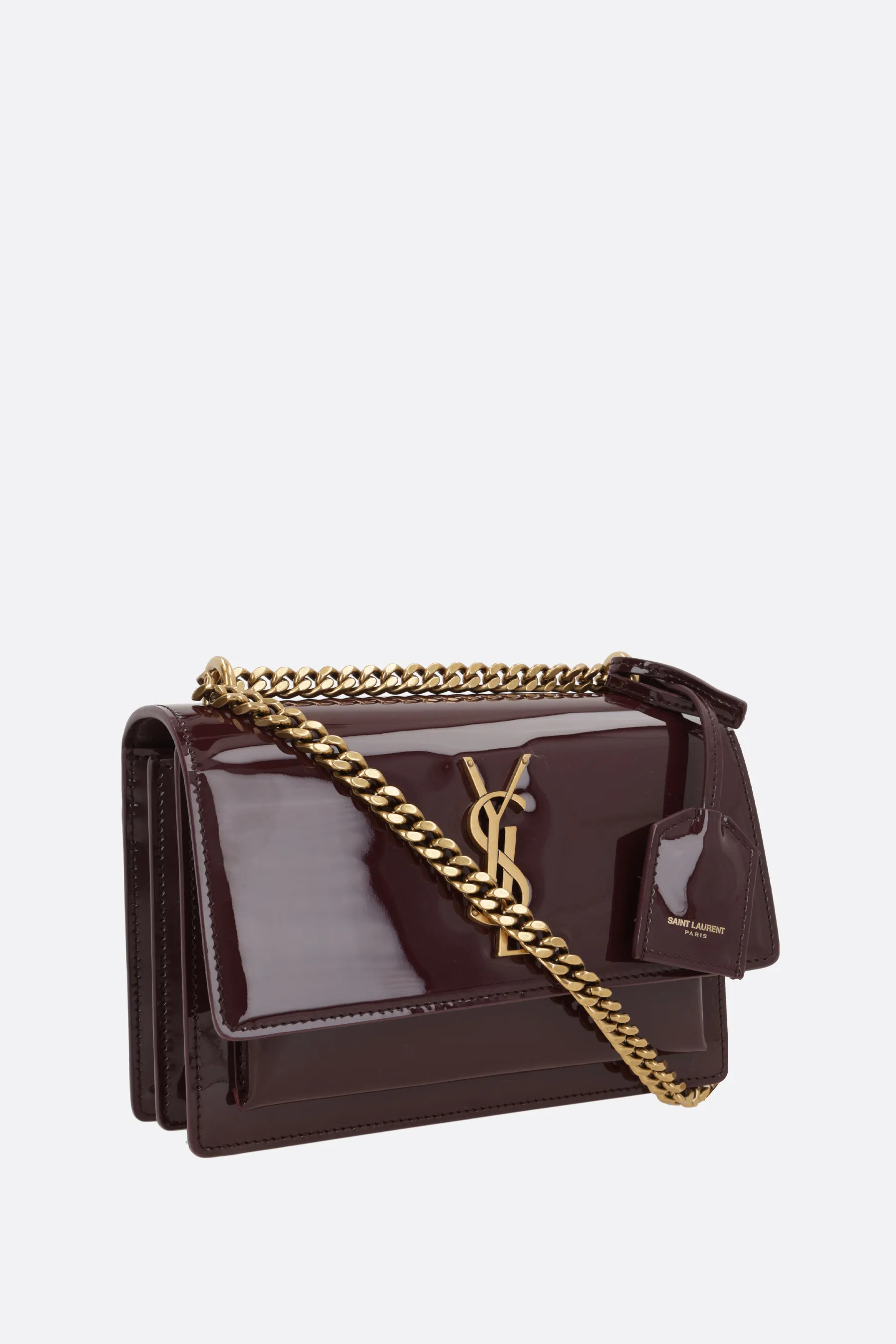  SAINT LAURENT borsa a spalla Sunset small in vernice 