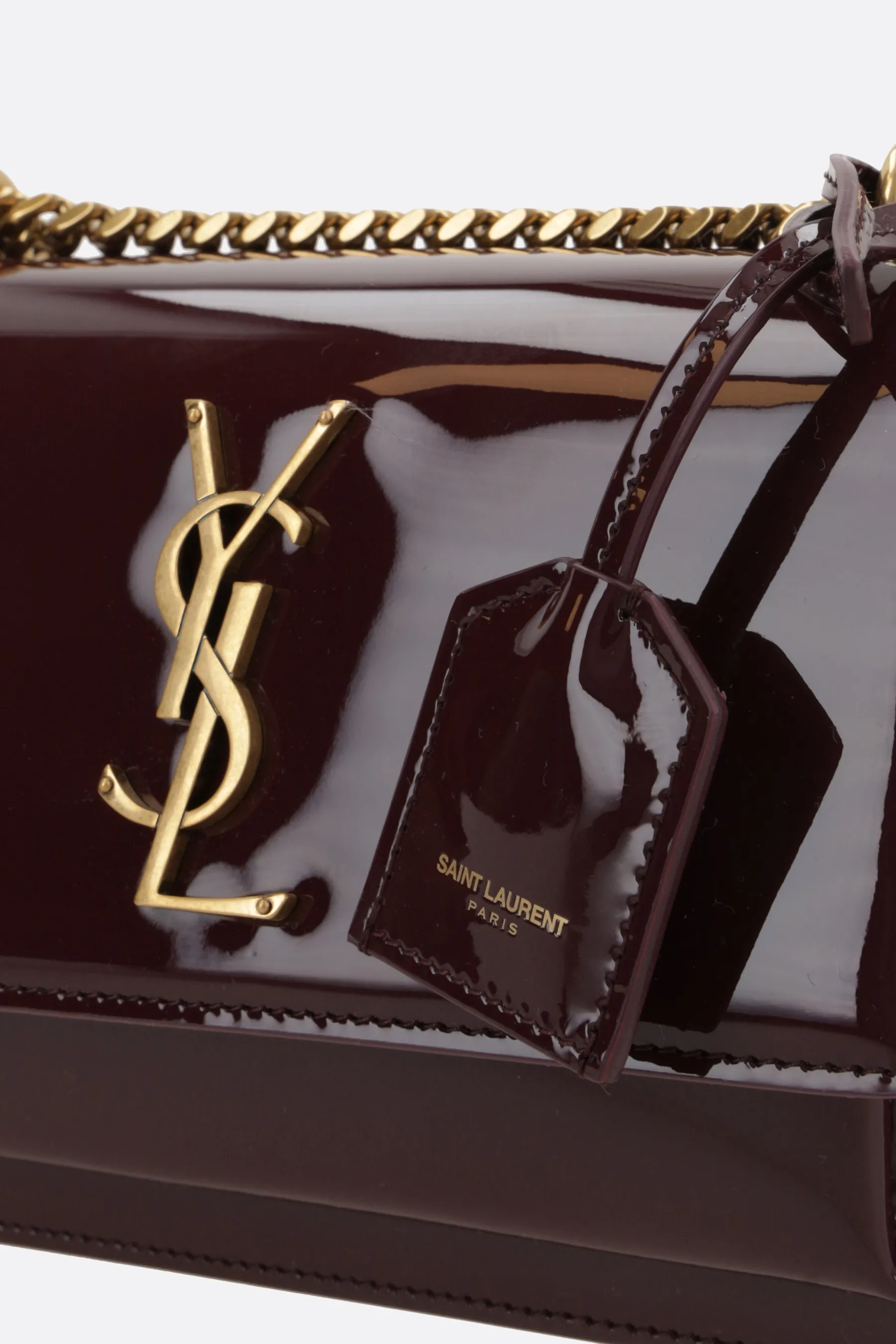 SAINT LAURENT borsa a spalla Sunset small in vernice 