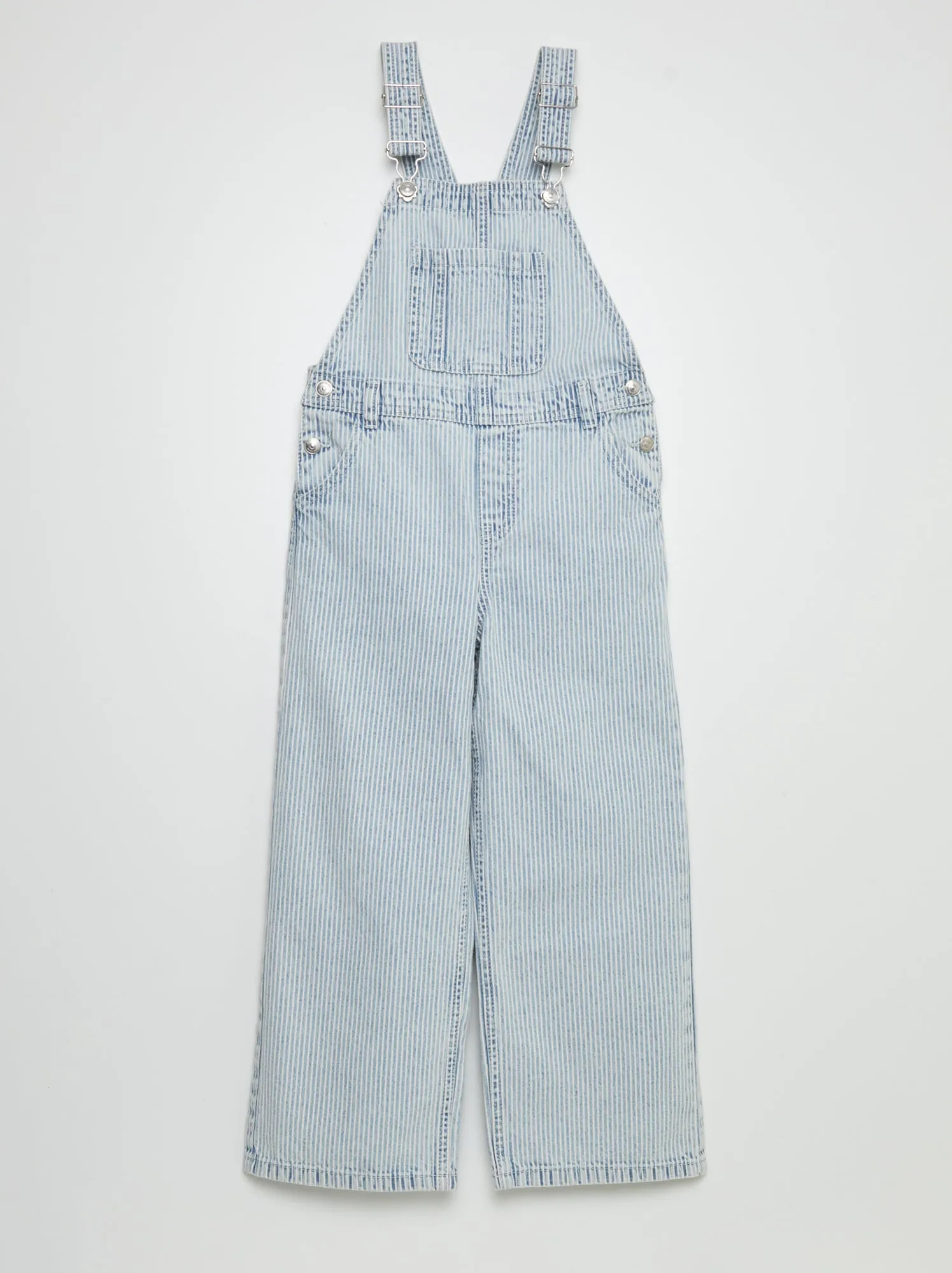 Salopette in jeans a righe - BLU