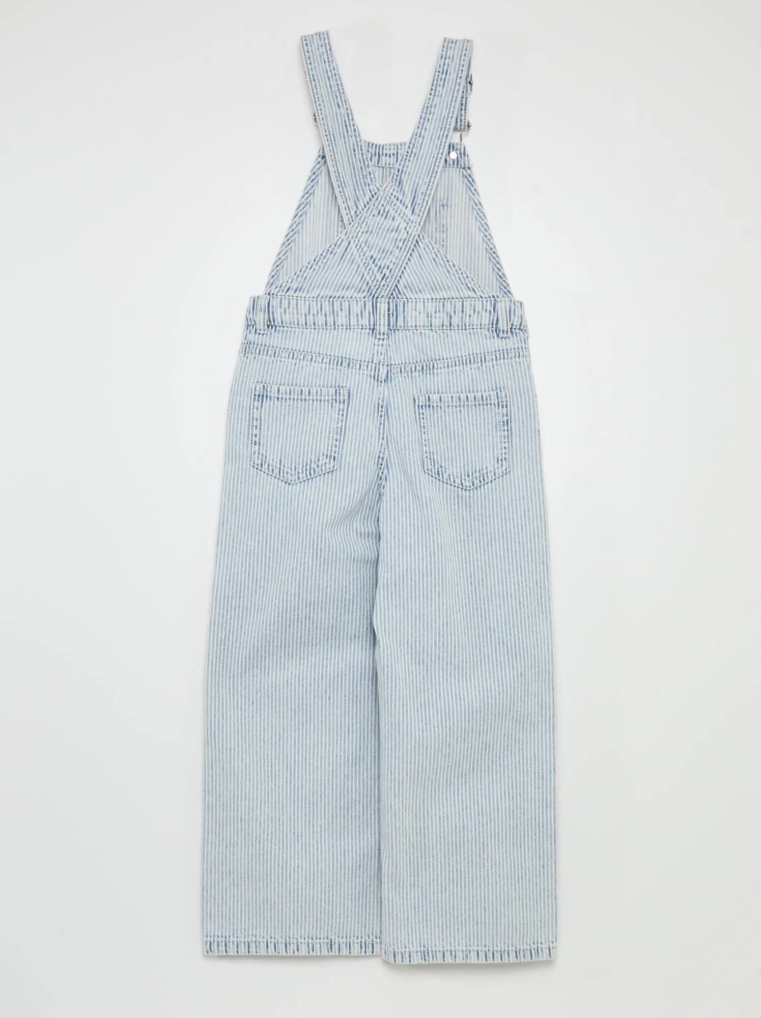 Salopette in jeans a righe - BLU